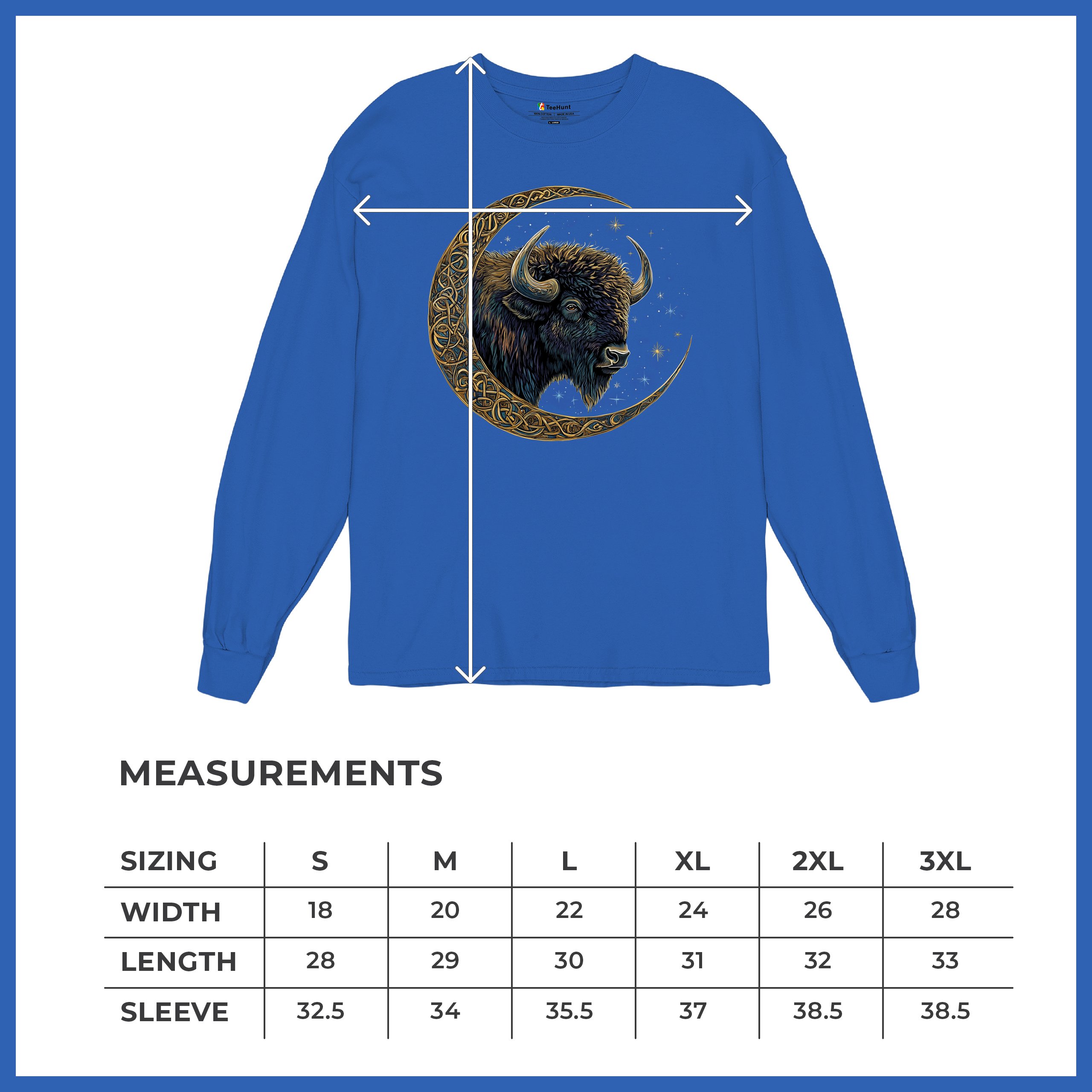 Camiseta Celta Luna Bisonte Manga Larga Bosque Místico Animal Vida Silvestre Celestial - Imagen 64 de 78