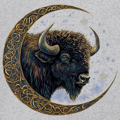 Camiseta Celta Luna Bisonte Manga Larga Bosque Místico Animal Vida Silvestre Celestial - Imagen 11 de 78
