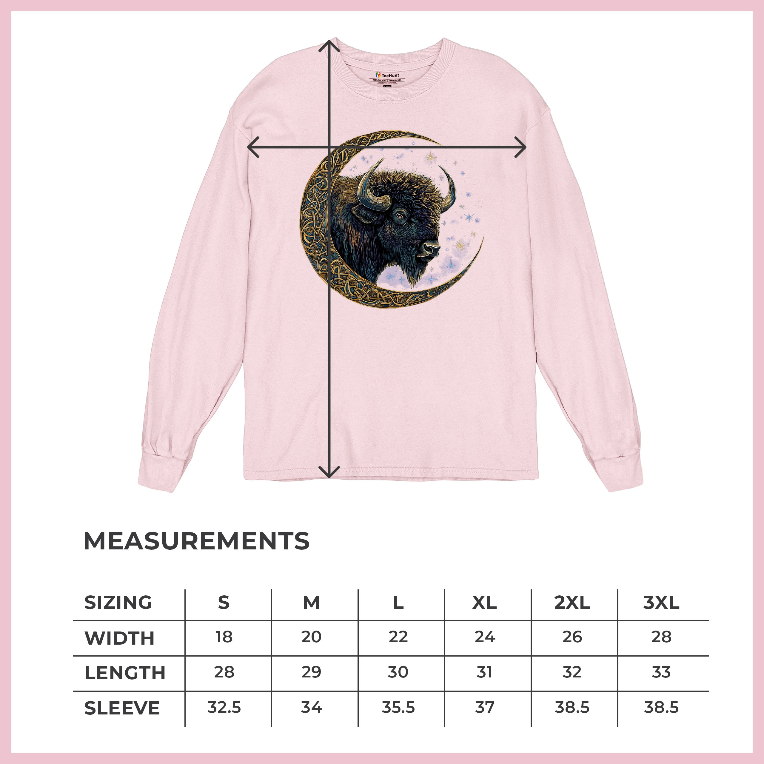 Camiseta Celta Luna Bisonte Manga Larga Bosque Místico Animal Vida Silvestre Celestial - Imagen 78 de 78