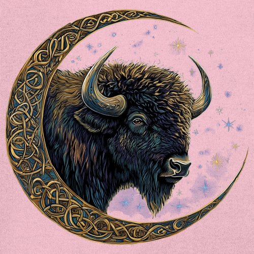 Camiseta Celta Luna Bisonte Manga Larga Bosque Místico Animal Vida Silvestre Celestial - Imagen 74 de 78