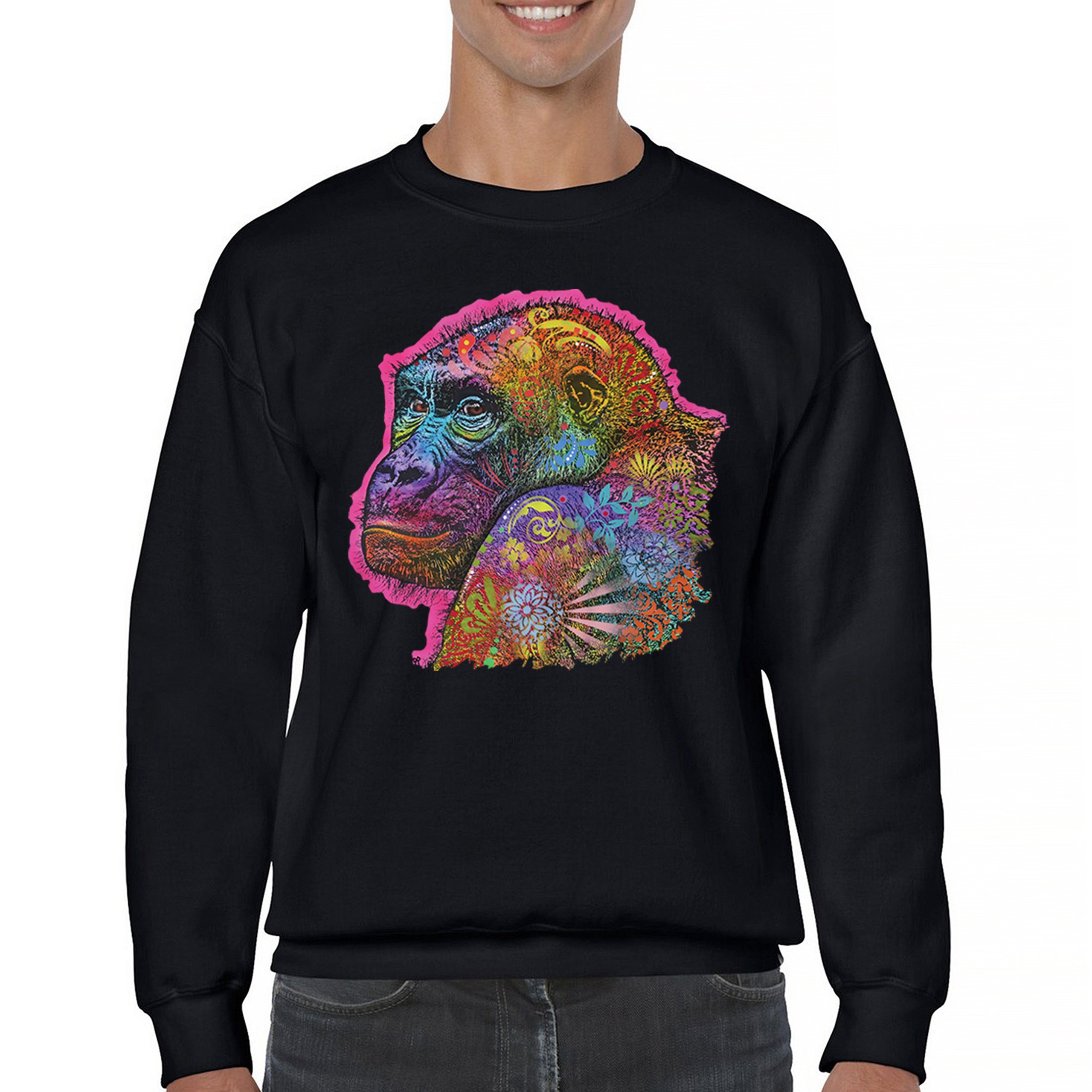 Dean Russo Cute Gorilla Sweatshirt Colorful Neon Silverback Ape