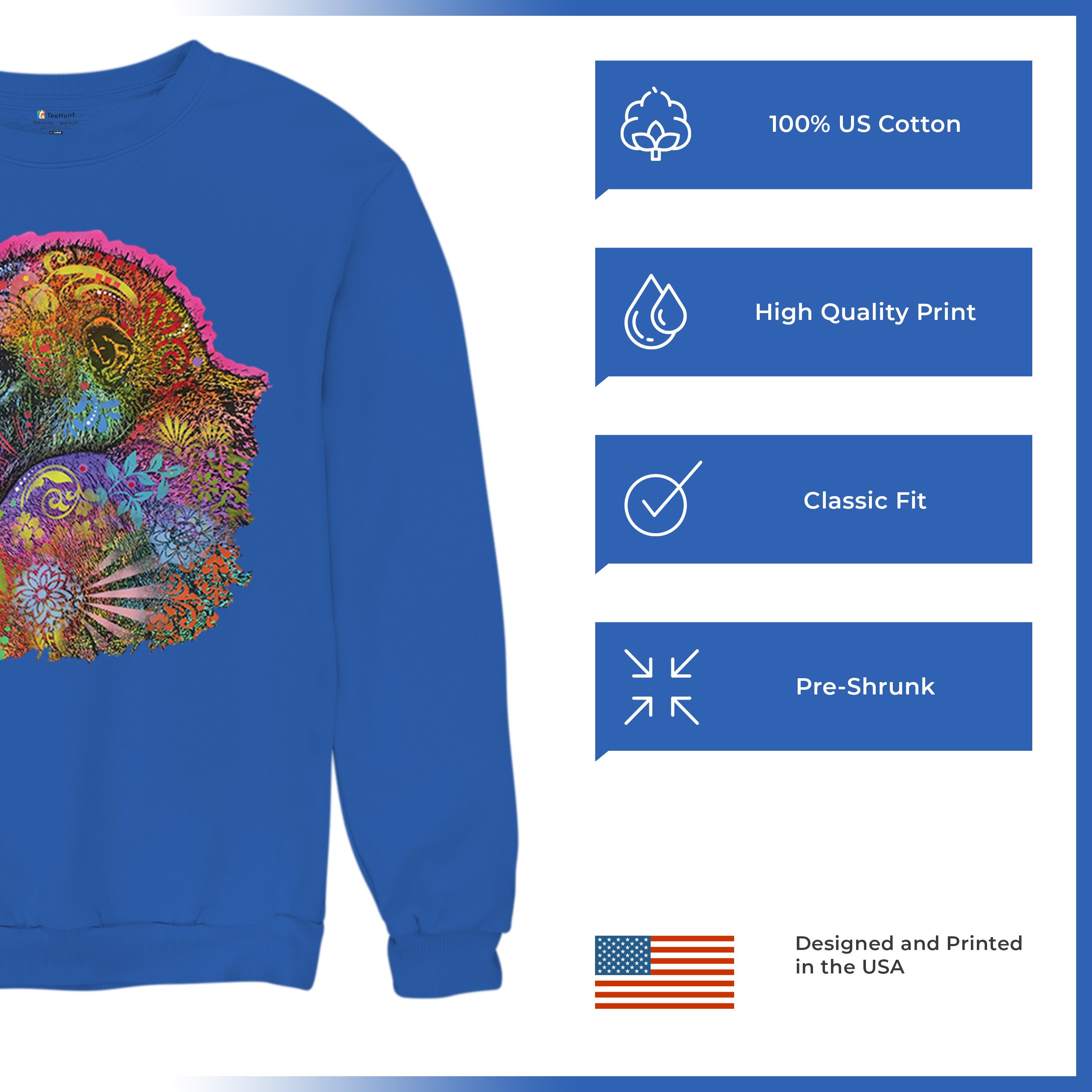 Dean Russo Cute Gorilla Sweatshirt Colorful Neon Silverback Ape