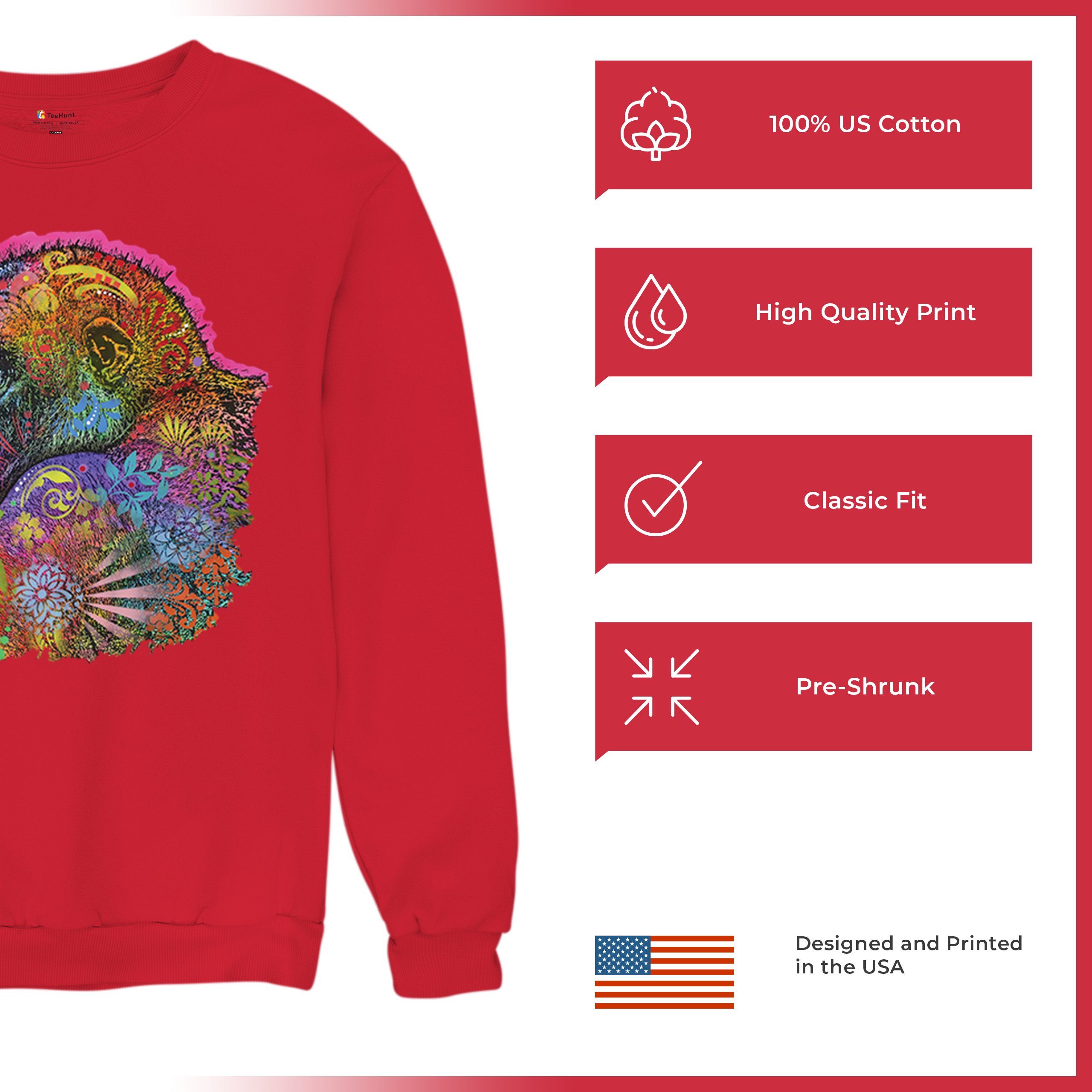 Dean Russo Cute Gorilla Sweatshirt Colorful Neon Silverback Ape