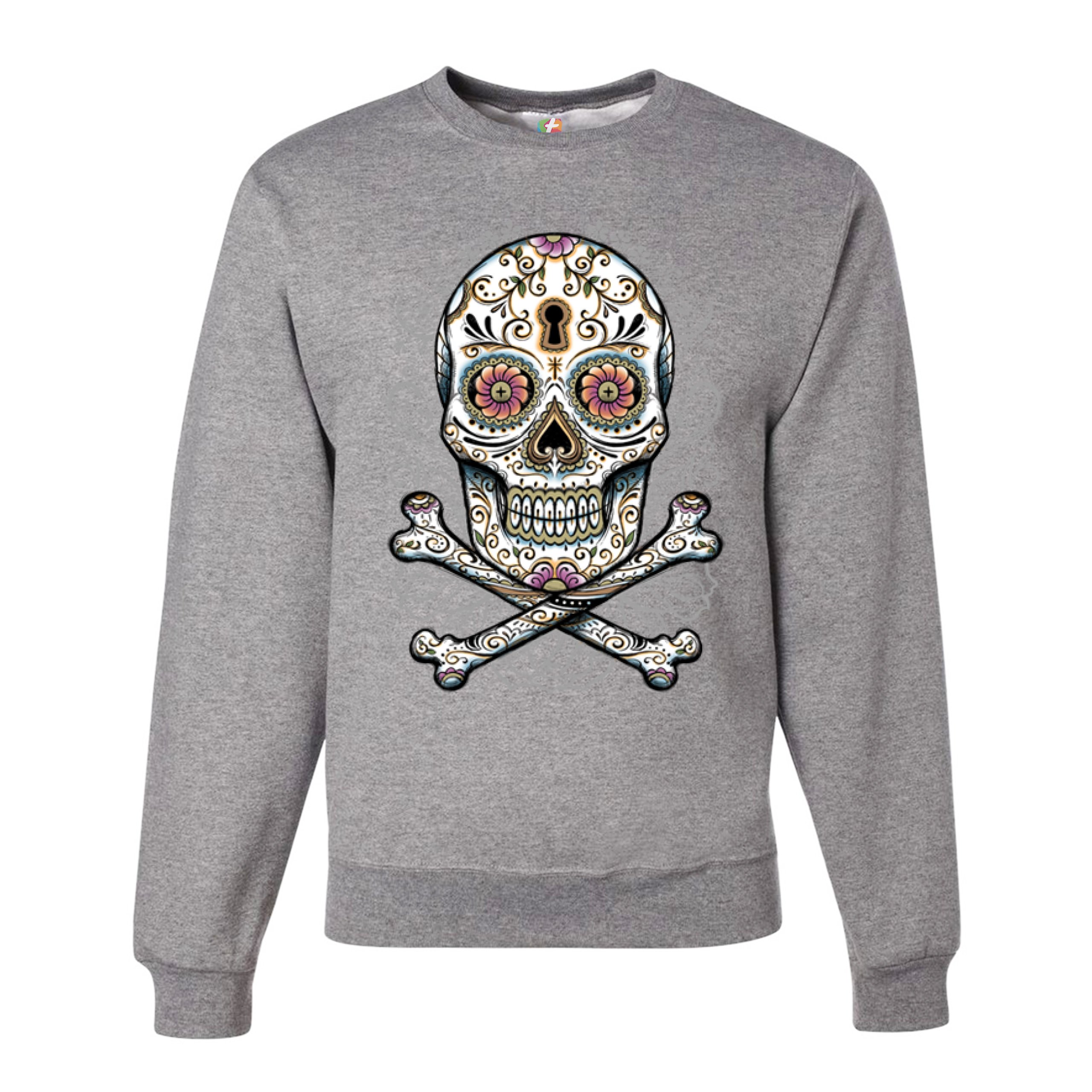 Calavera Sugar Skull Sweatshirt Mexican Day of the Dead Dia de Muertos Crewneck - Picture 8 of 36