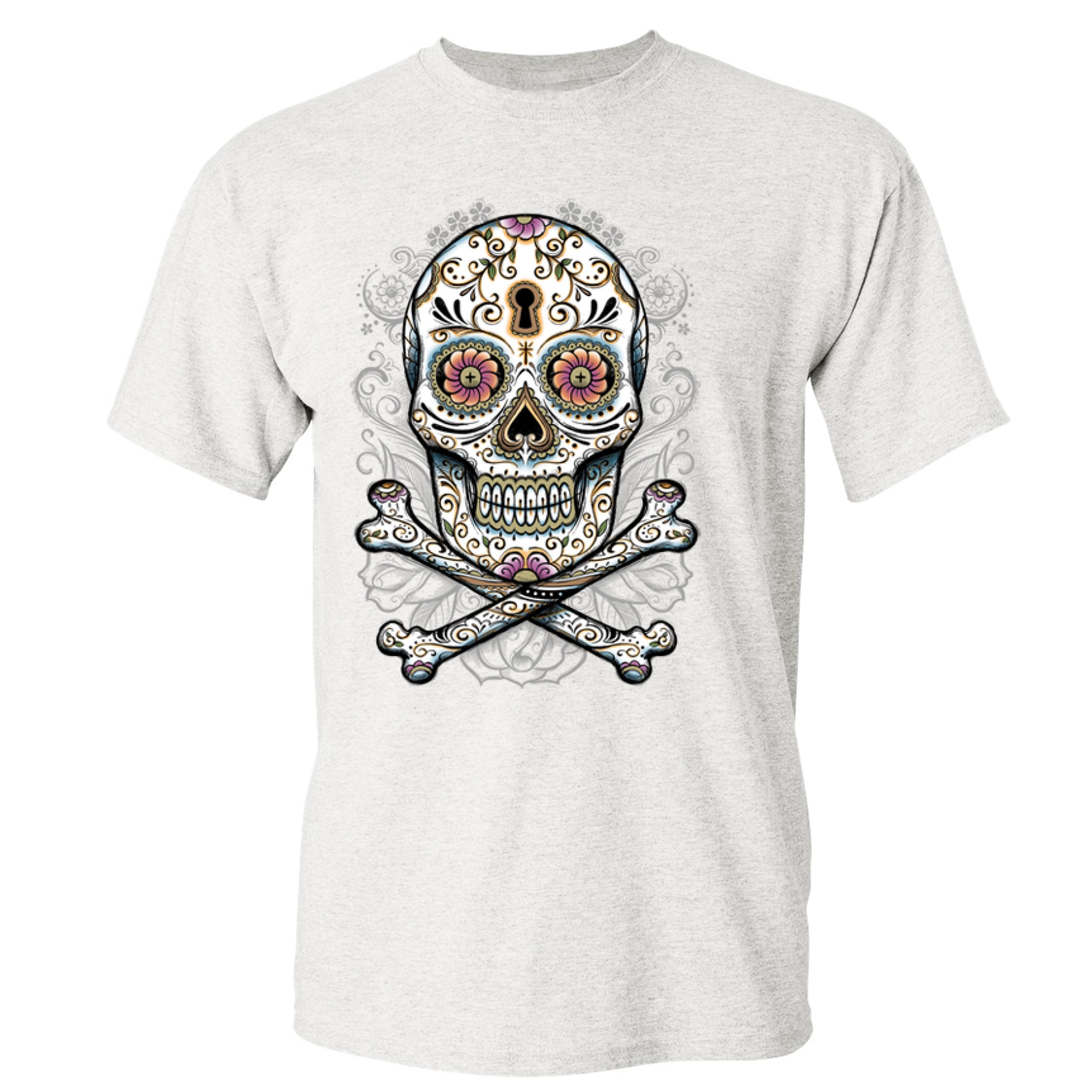 Calavera Sugar Skull T-shirt Mexican Day of the Dead Dia de Muertos Men's Tee - Picture 39 of 65