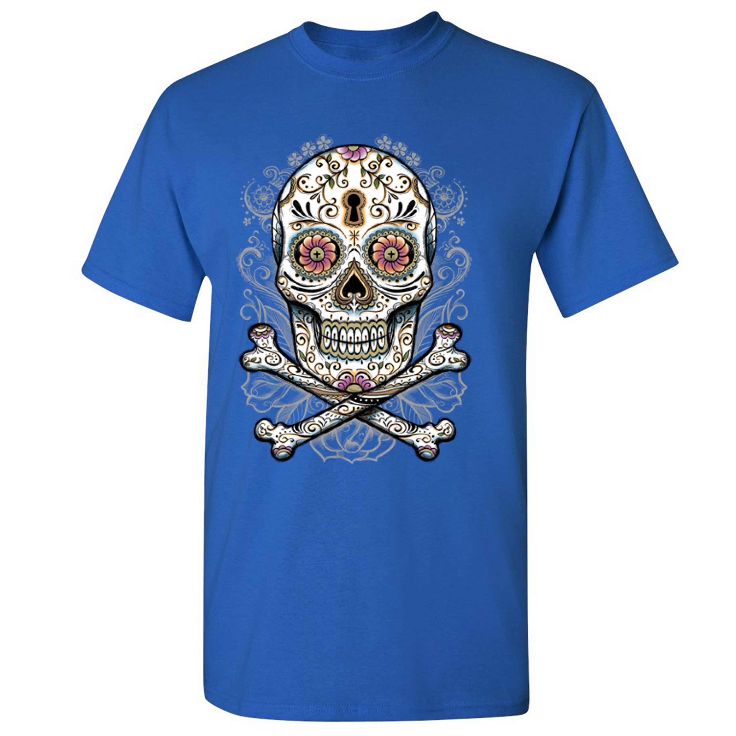 Calavera Sugar Skull T-shirt Mexican Day of the Dead Dia de Muertos Men's Tee - Picture 59 of 65