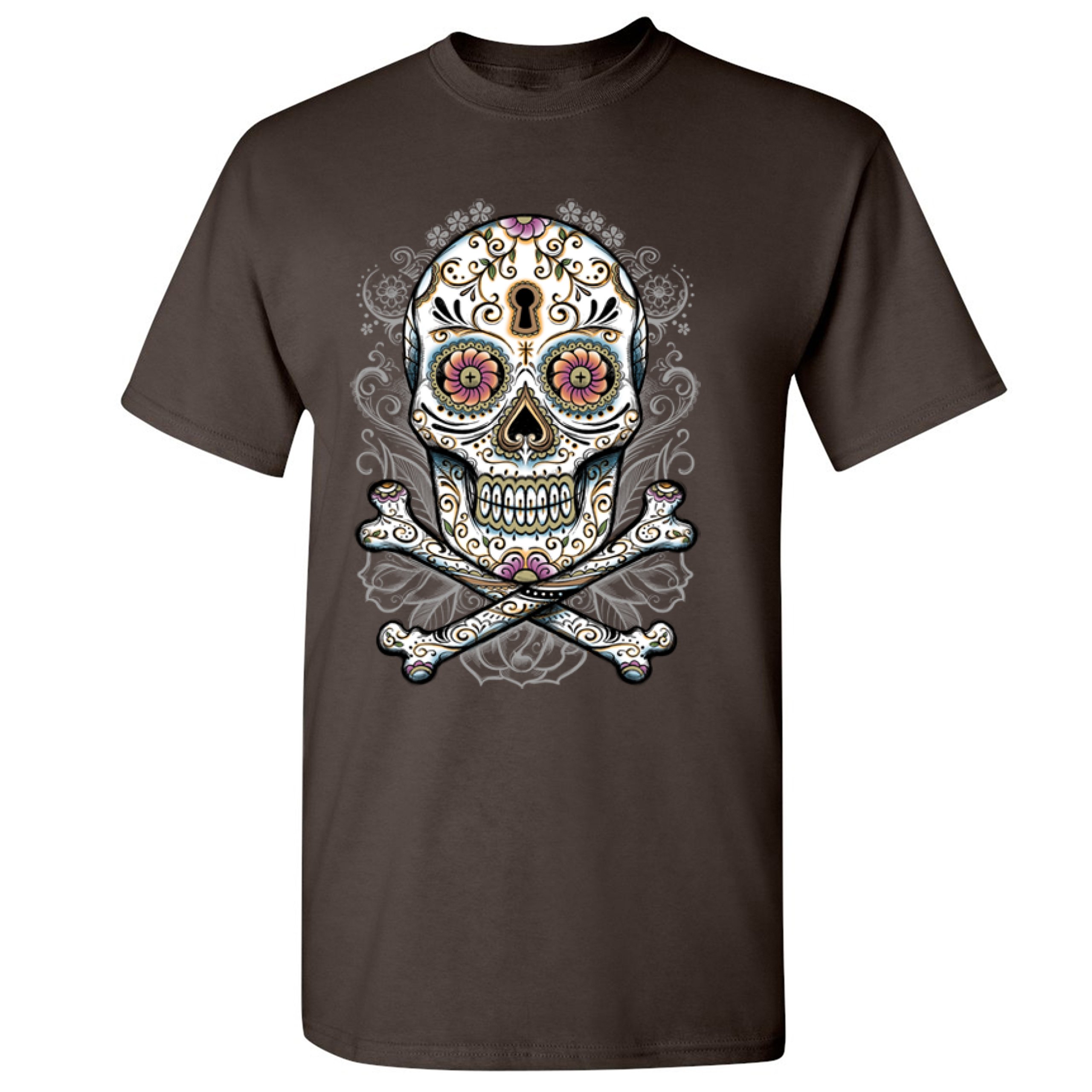 Calavera Sugar Skull T-shirt Mexican Day of the Dead Dia de Muertos Men's Tee - Picture 43 of 65