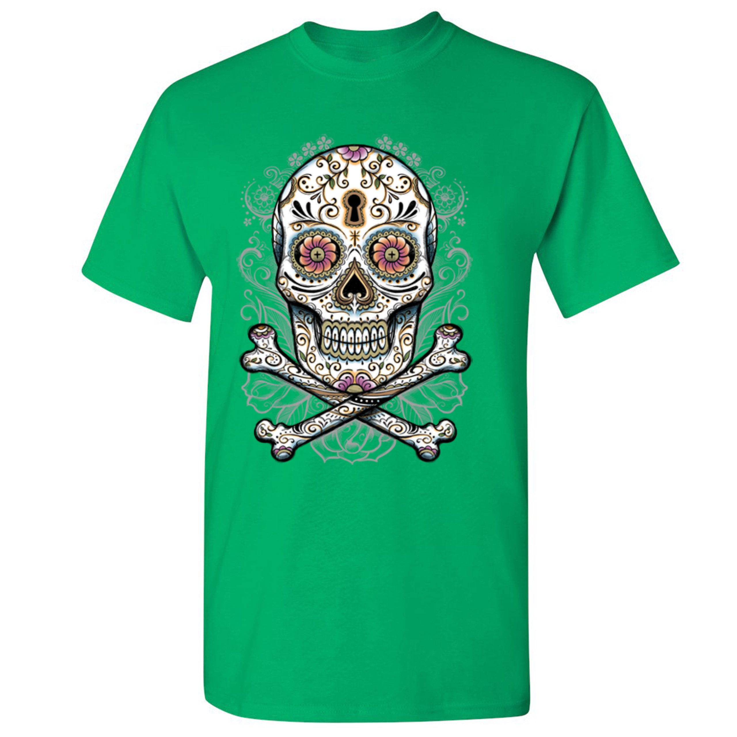 Calavera Sugar Skull T-shirt Mexican Day of the Dead Dia de Muertos Men's Tee - Picture 35 of 65