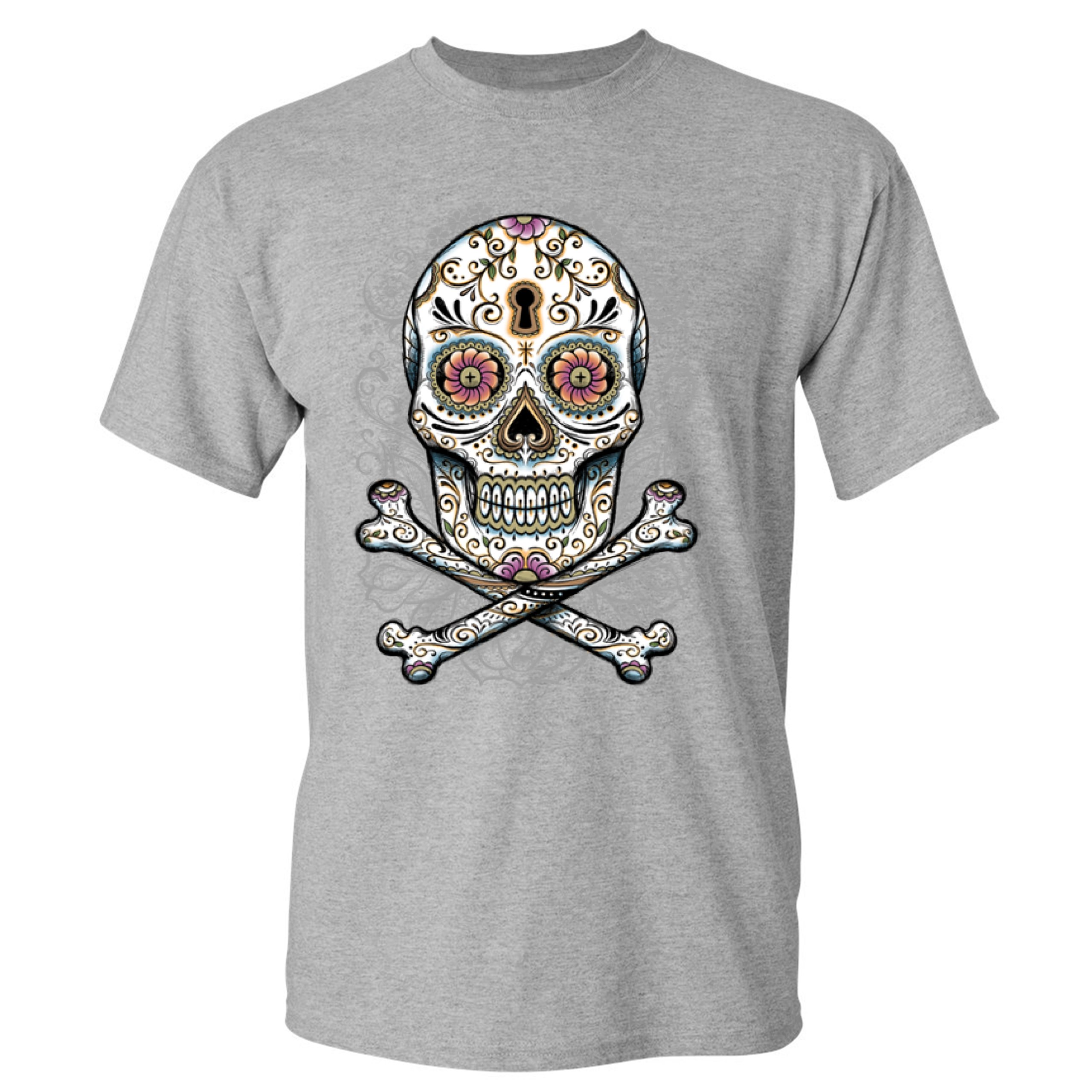 Calavera Sugar Skull T-shirt Mexican Day of the Dead Dia de Muertos Men's Tee - Picture 7 of 65
