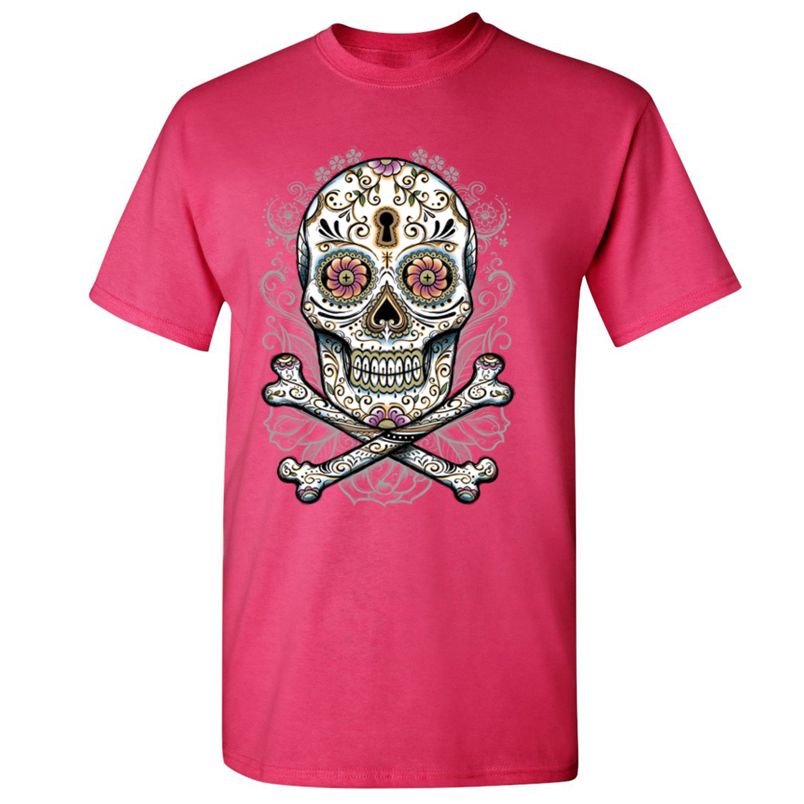 Calavera Sugar Skull T-shirt Mexican Day of the Dead Dia de Muertos Men's Tee - Picture 15 of 65