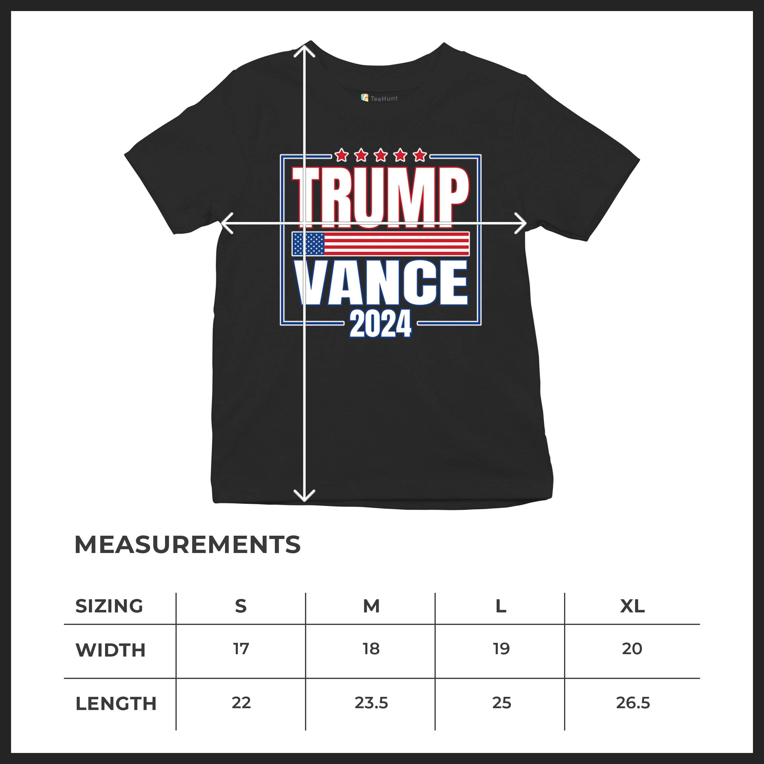 Trump Vance 2024 American Flag Youth T-shirt 47 President MAGA Republican Kids - Picture 8 of 50