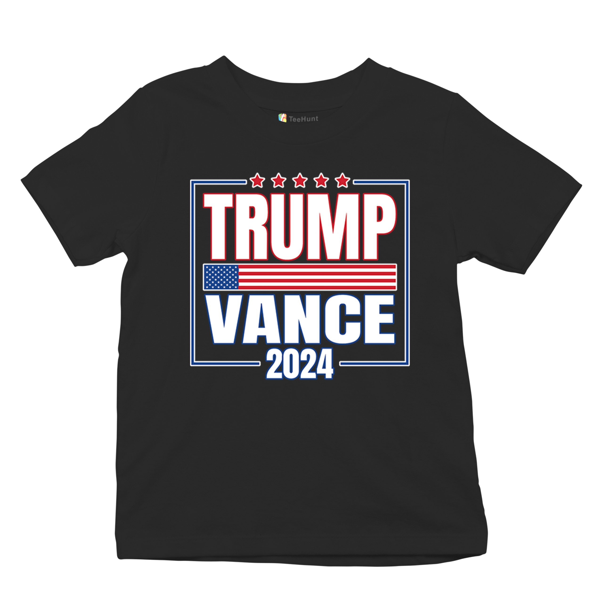 Trump Vance 2024 American Flag Youth T-shirt 47 President MAGA Republican Kids - Picture 6 of 50