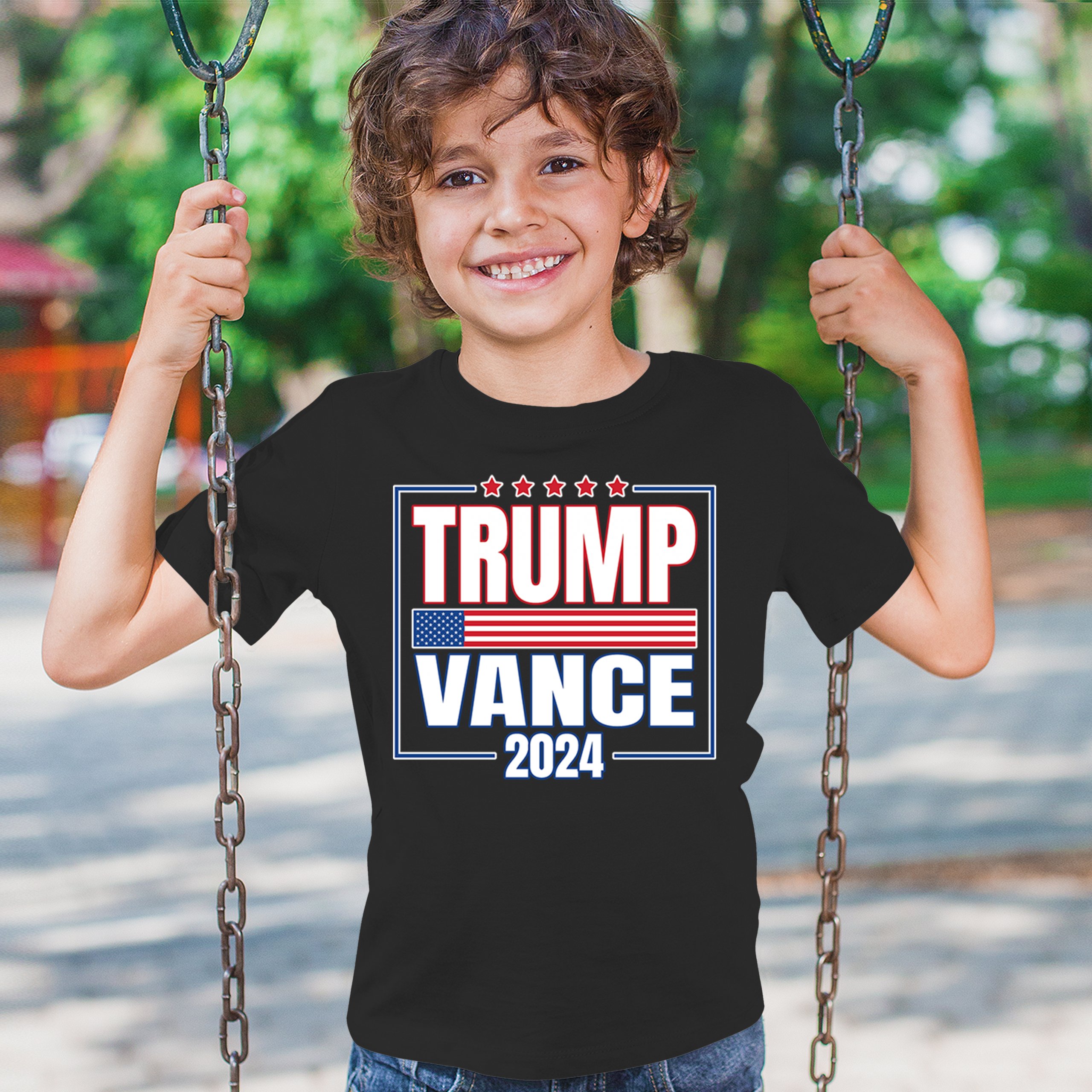 Trump Vance 2024 American Flag Youth T-shirt 47 President MAGA Republican Kids - Picture 5 of 50