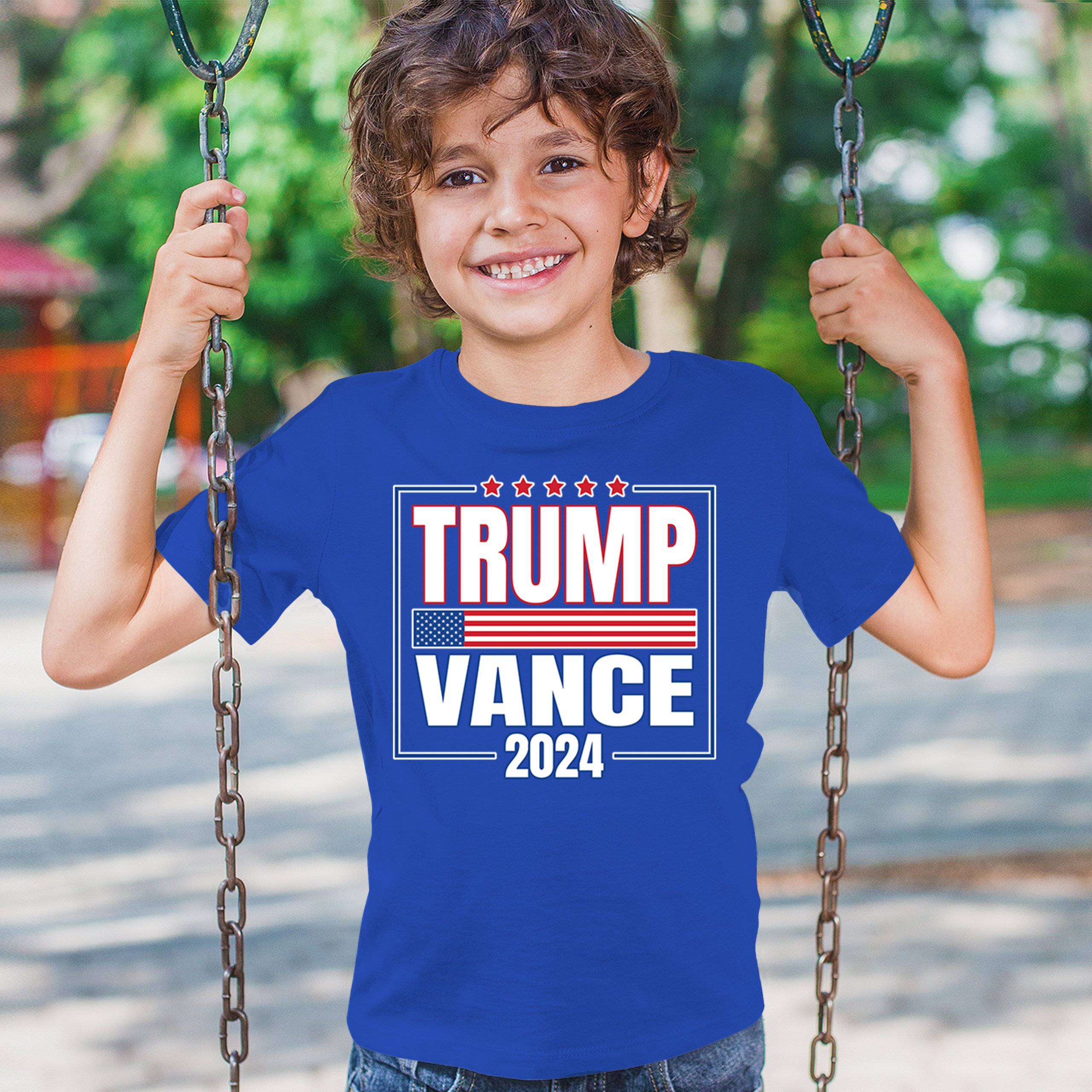 Trump Vance 2024 American Flag Youth T-shirt 47 President MAGA Republican Kids - Picture 40 of 50
