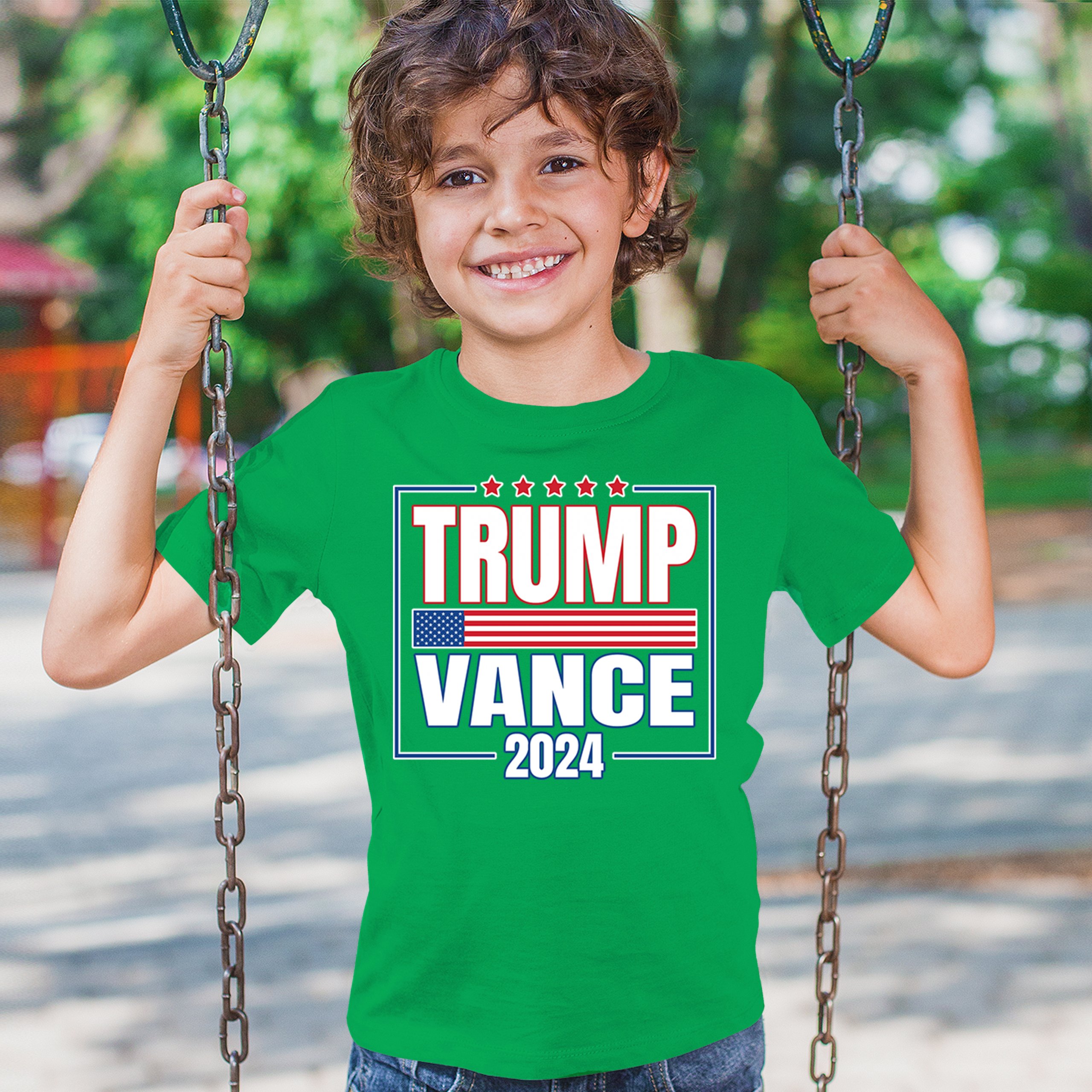 Trump Vance 2024 American Flag Youth T-shirt 47 President MAGA Republican Kids - Picture 33 of 50