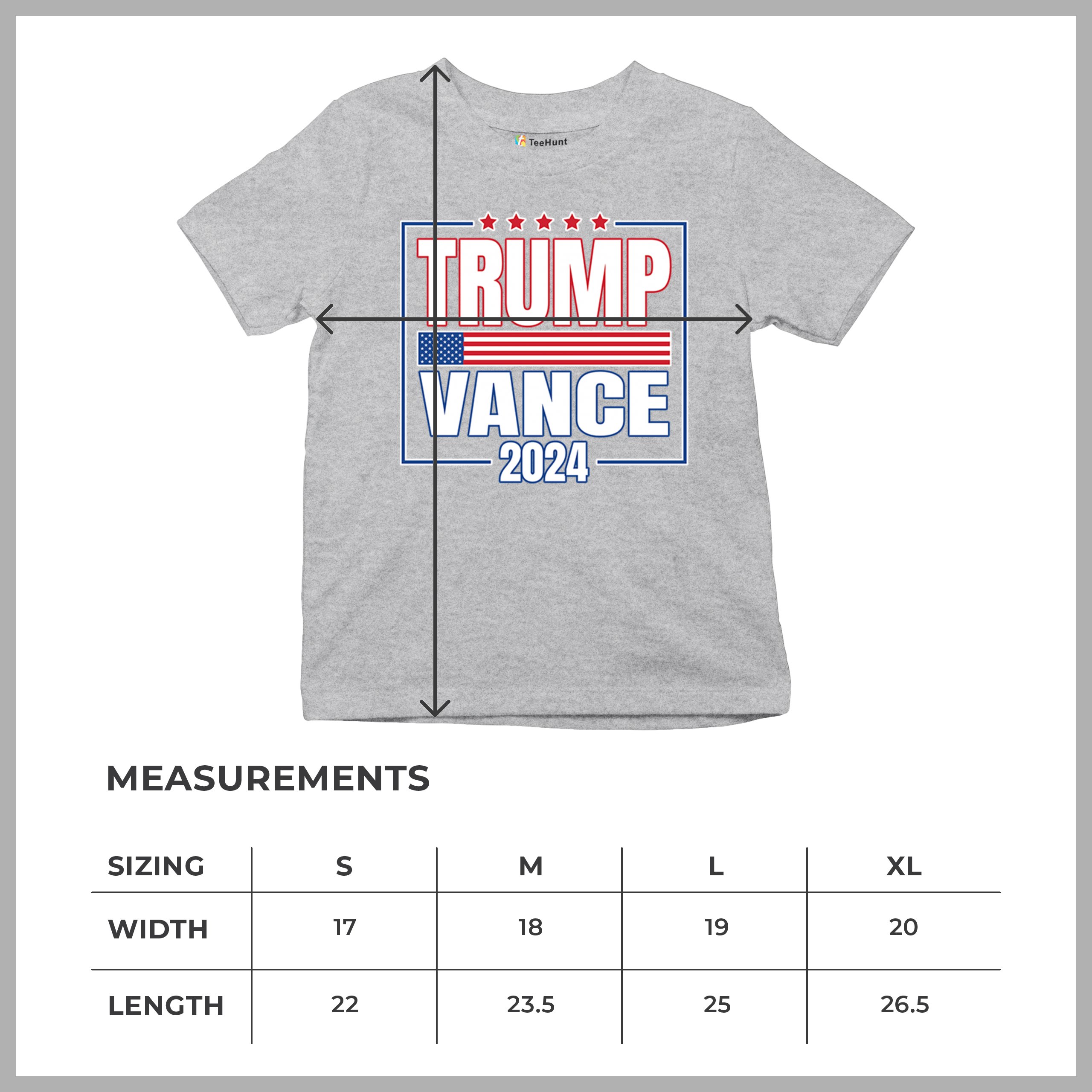 Trump Vance 2024 American Flag Youth T-shirt 47 President MAGA Republican Kids - Picture 15 of 50