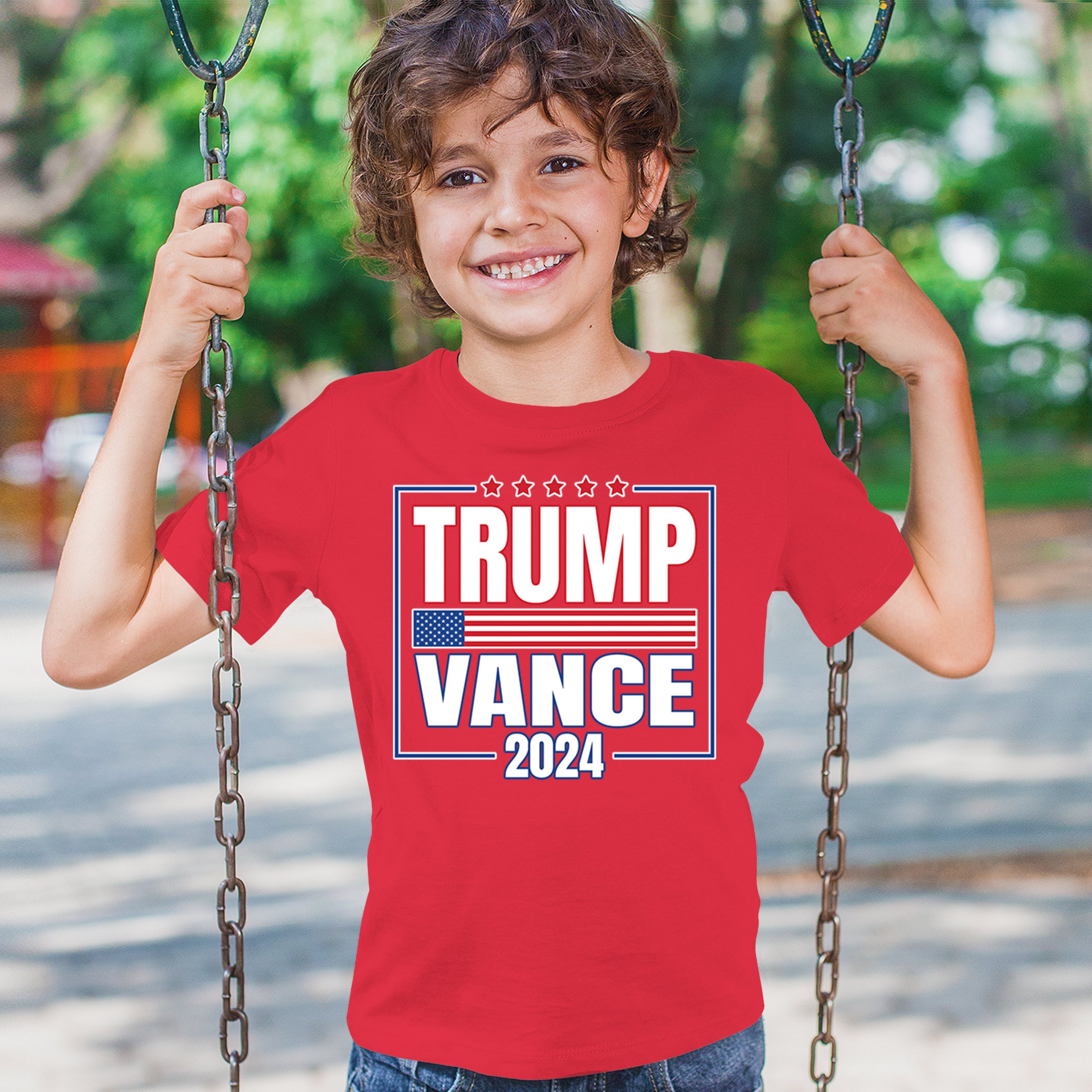 Trump Vance 2024 American Flag Youth T-shirt 47 President MAGA Republican Kids - Picture 19 of 50
