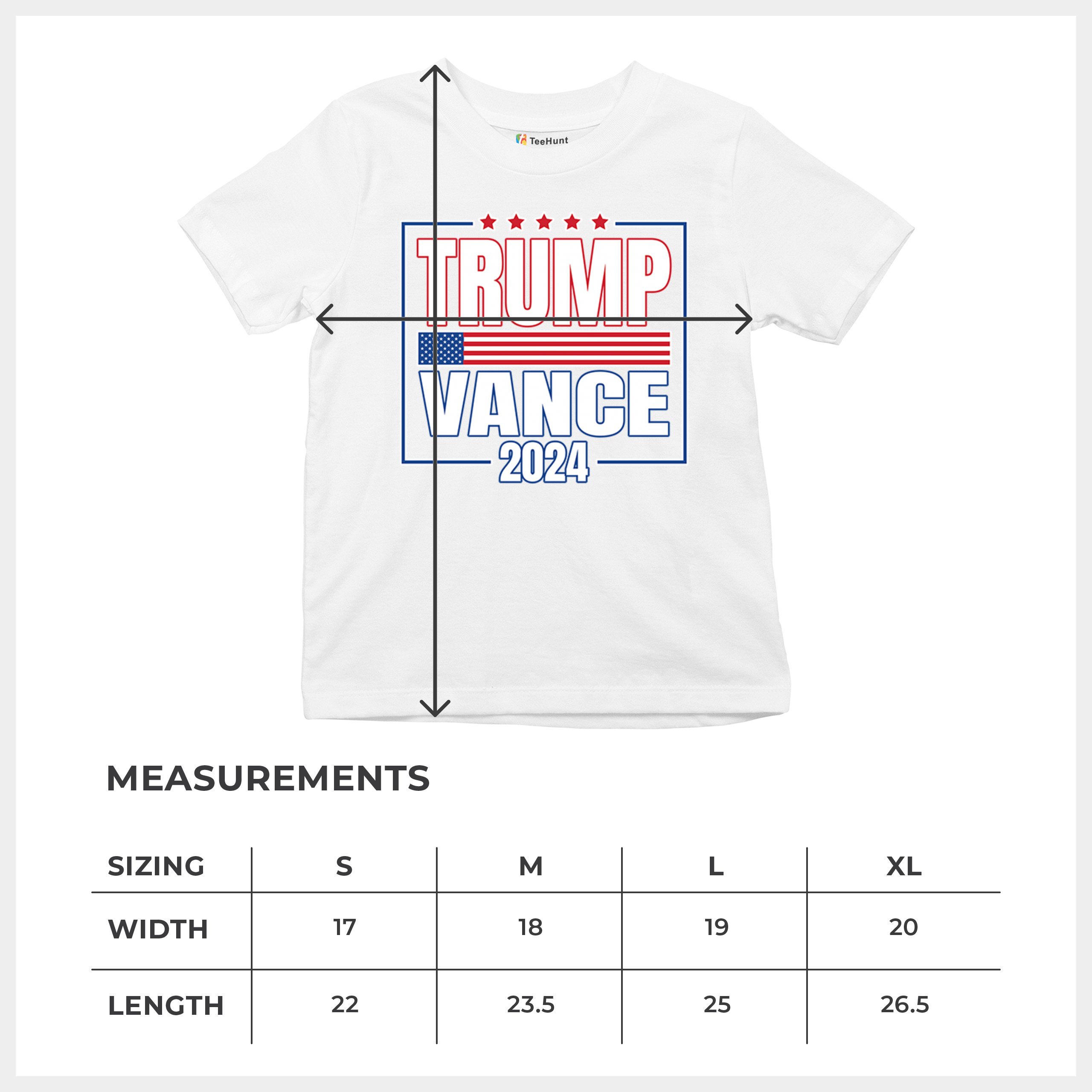 Trump Vance 2024 American Flag Youth T-shirt 47 President MAGA Republican Kids - Picture 29 of 50