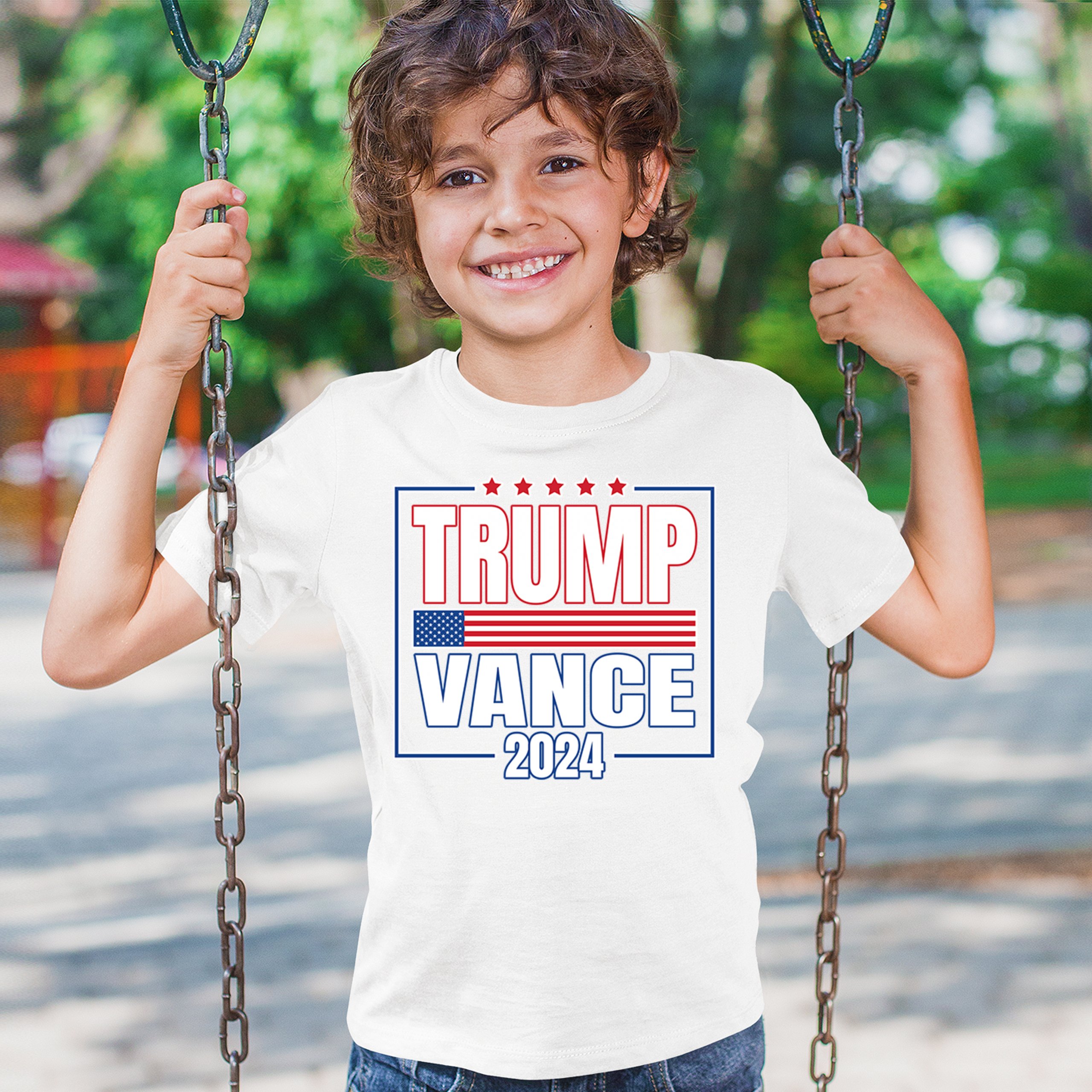 Trump Vance 2024 American Flag Youth T-shirt 47 President MAGA Republican Kids - Picture 26 of 50