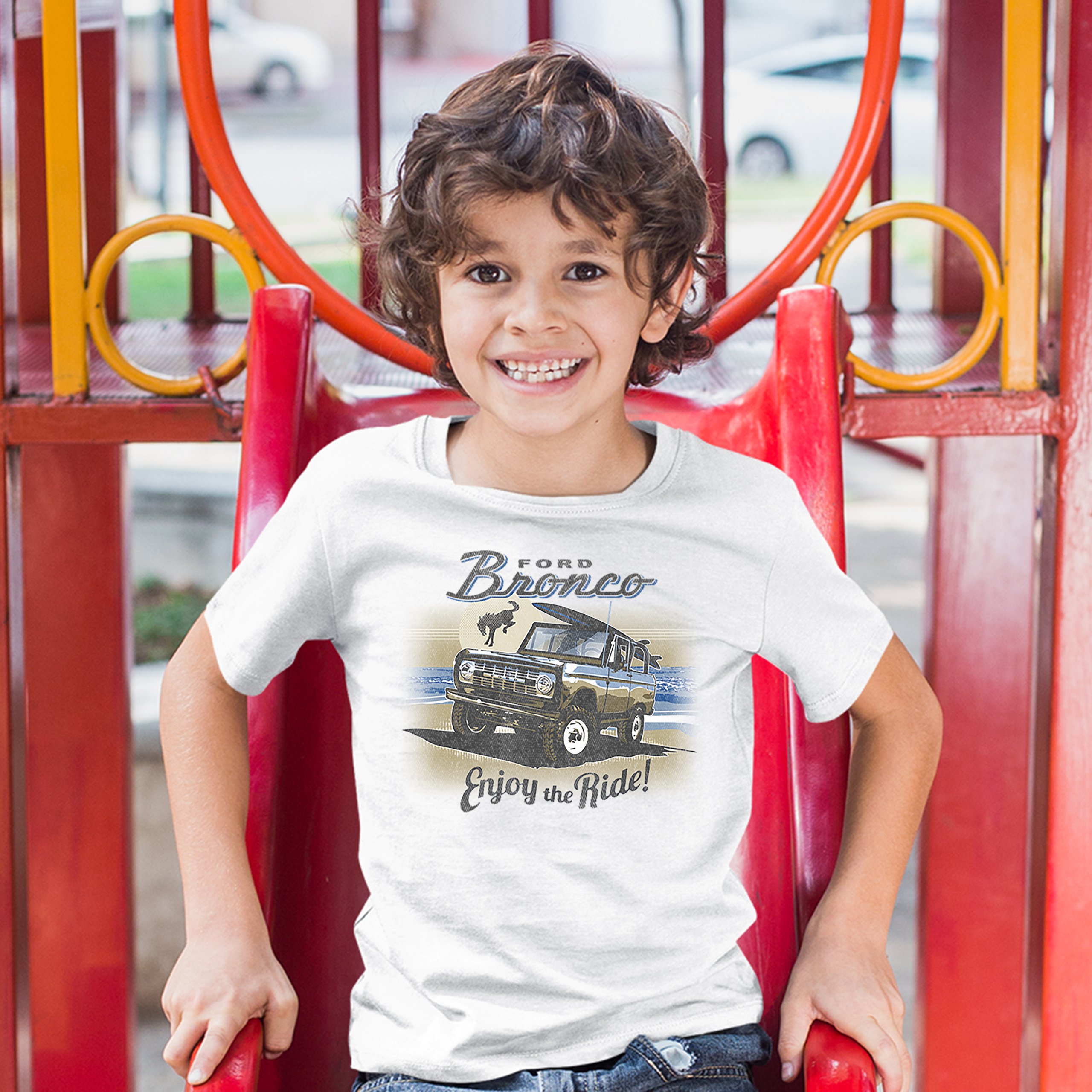 Ford Bronco Youth T-shirt Enjoy the Ride Offroad SUV Licensed Truck Kids - Picture 6 of 14