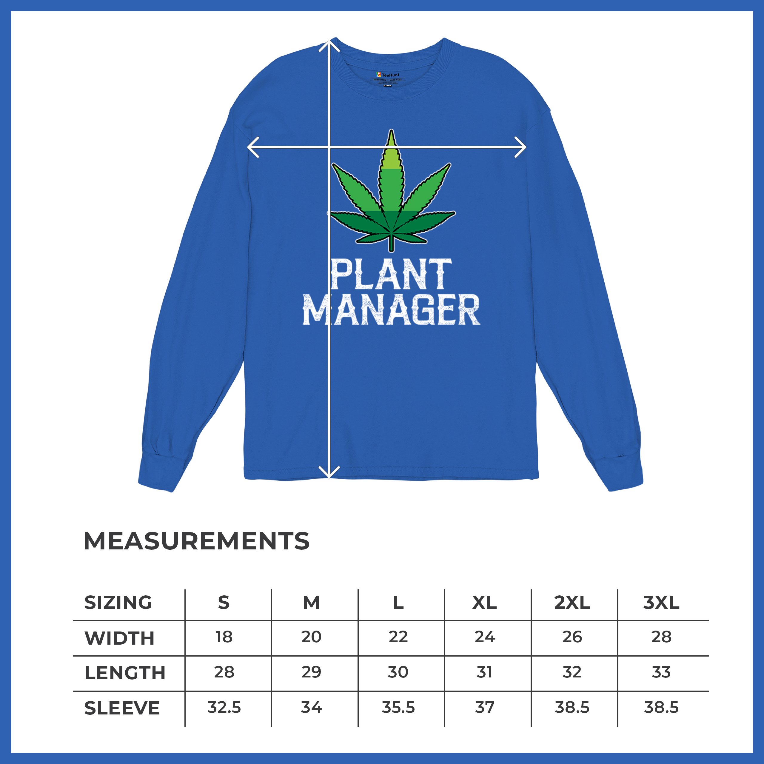 Plant Manager Long Sleeve T-shirt Funny Pot Leaf Smoking 420 Marijuana Cannabis - Picture 50 of 57