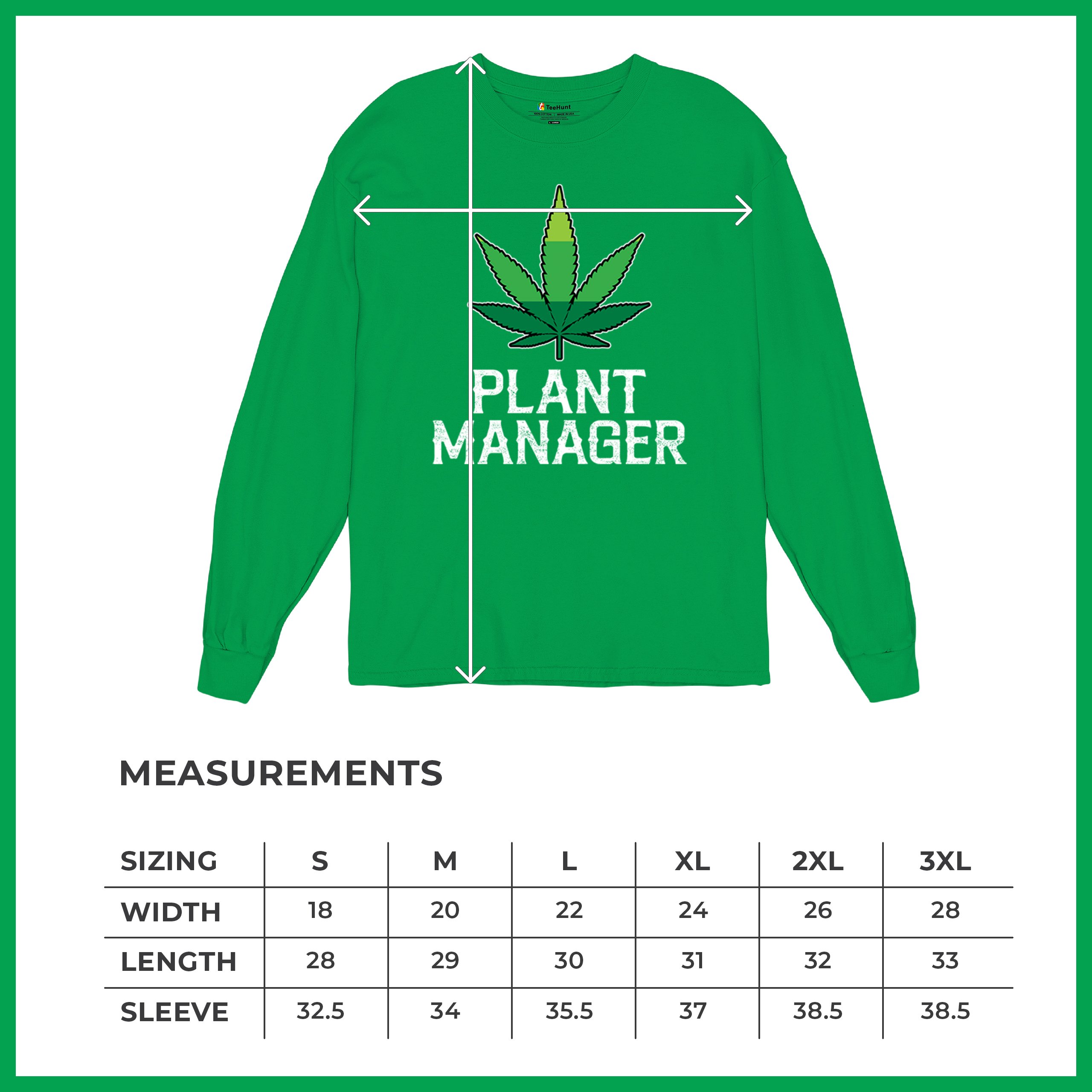 Plant Manager Long Sleeve T-shirt Funny Pot Leaf Smoking 420 Marijuana Cannabis - Picture 36 of 57