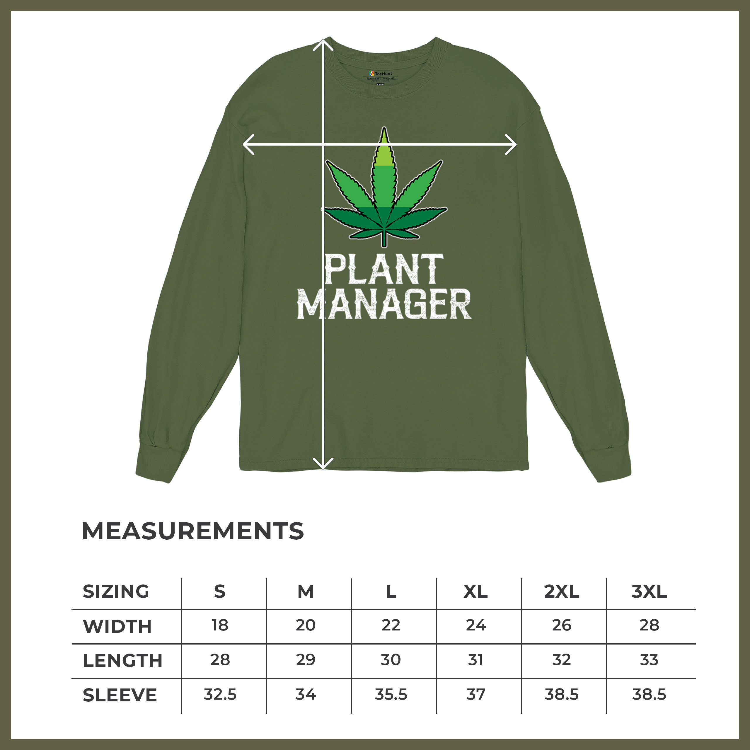 Plant Manager Long Sleeve T-shirt Funny Pot Leaf Smoking 420 Marijuana Cannabis - Picture 43 of 57