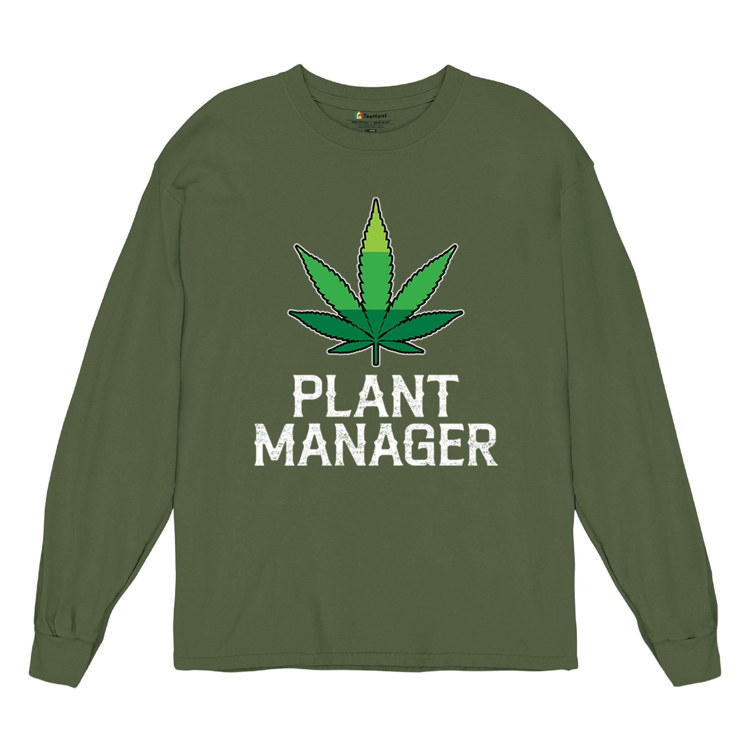 Plant Manager Long Sleeve T-shirt Funny Pot Leaf Smoking 420 Marijuana Cannabis - Picture 41 of 57