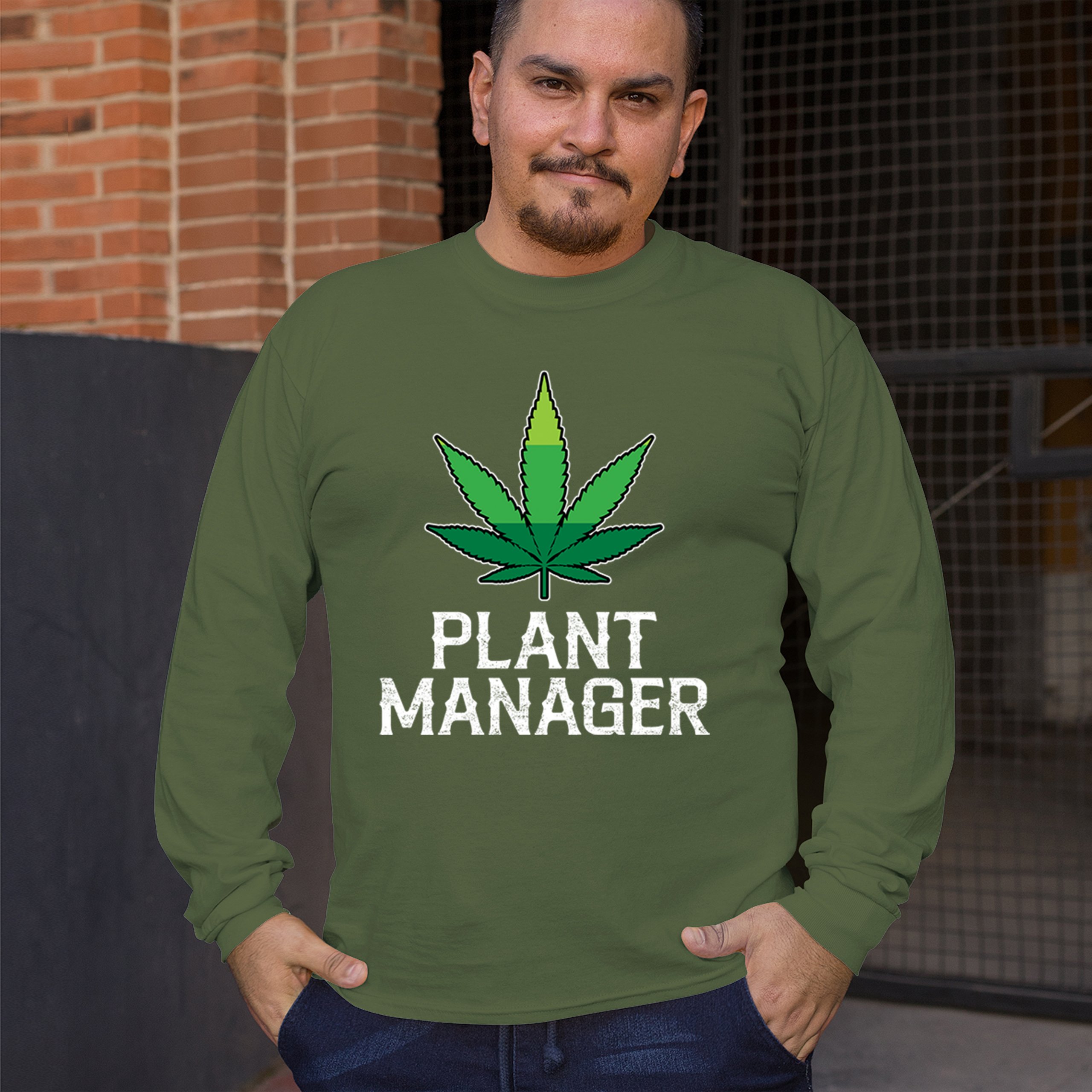 Plant Manager Long Sleeve T-shirt Funny Pot Leaf Smoking 420 Marijuana Cannabis - Picture 40 of 57