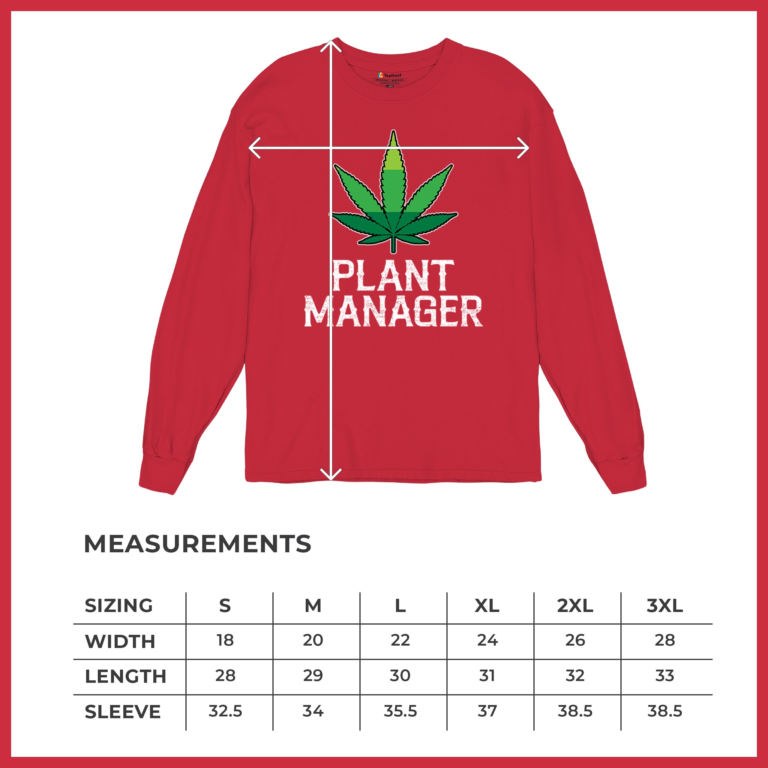 Plant Manager Long Sleeve T-shirt Funny Pot Leaf Smoking 420 Marijuana Cannabis - Picture 22 of 57