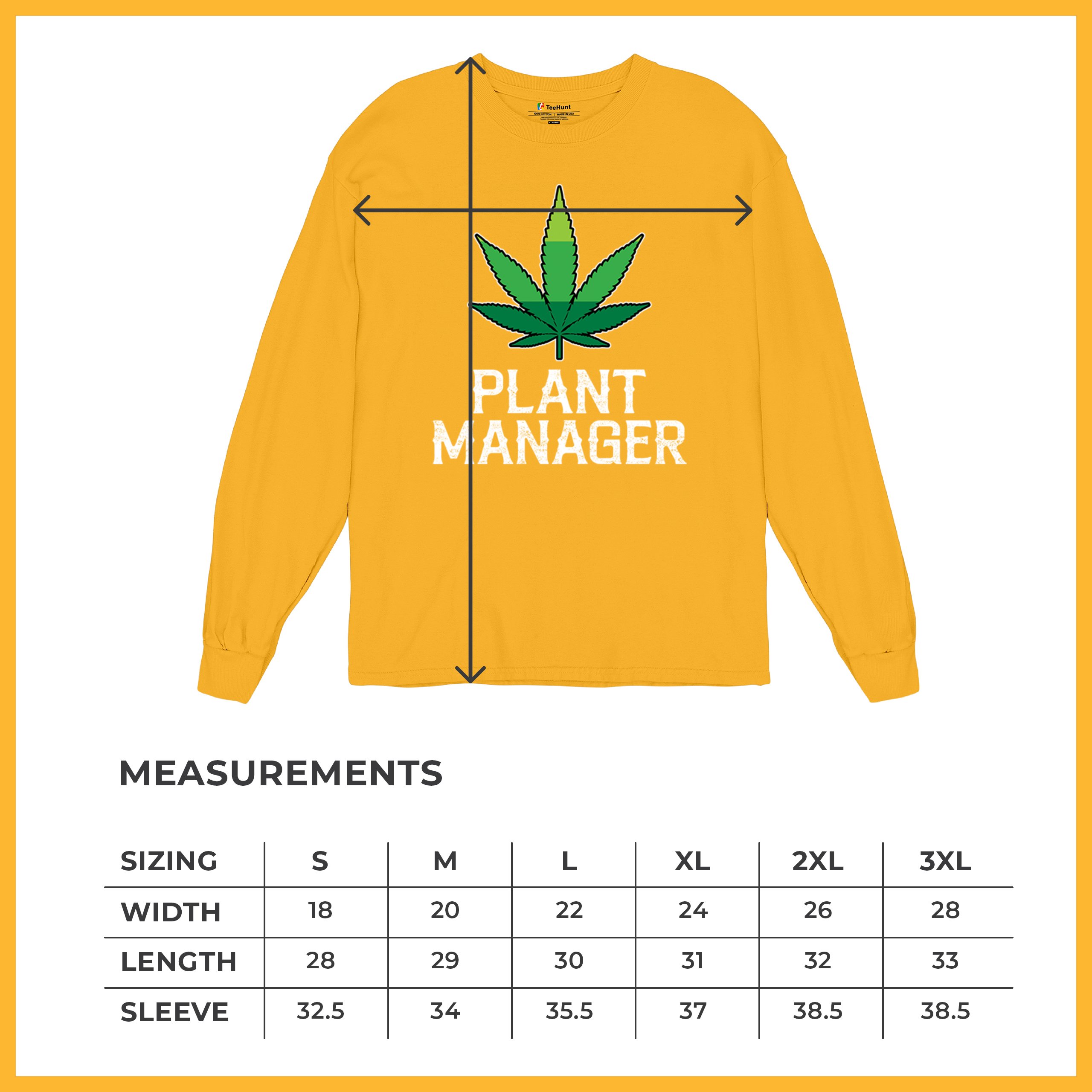Plant Manager Long Sleeve T-shirt Funny Pot Leaf Smoking 420 Marijuana Cannabis - Picture 57 of 57