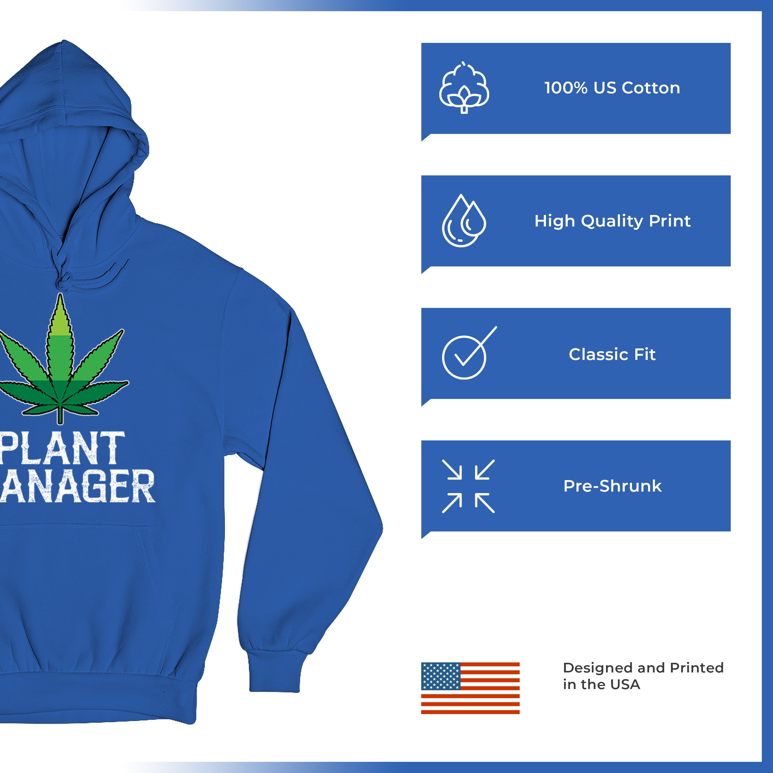 Plant Manager Sweatshirt Funny Pot Leaf Smoking 420 Marijuana Cannabis Hoodie - Picture 35 of 43