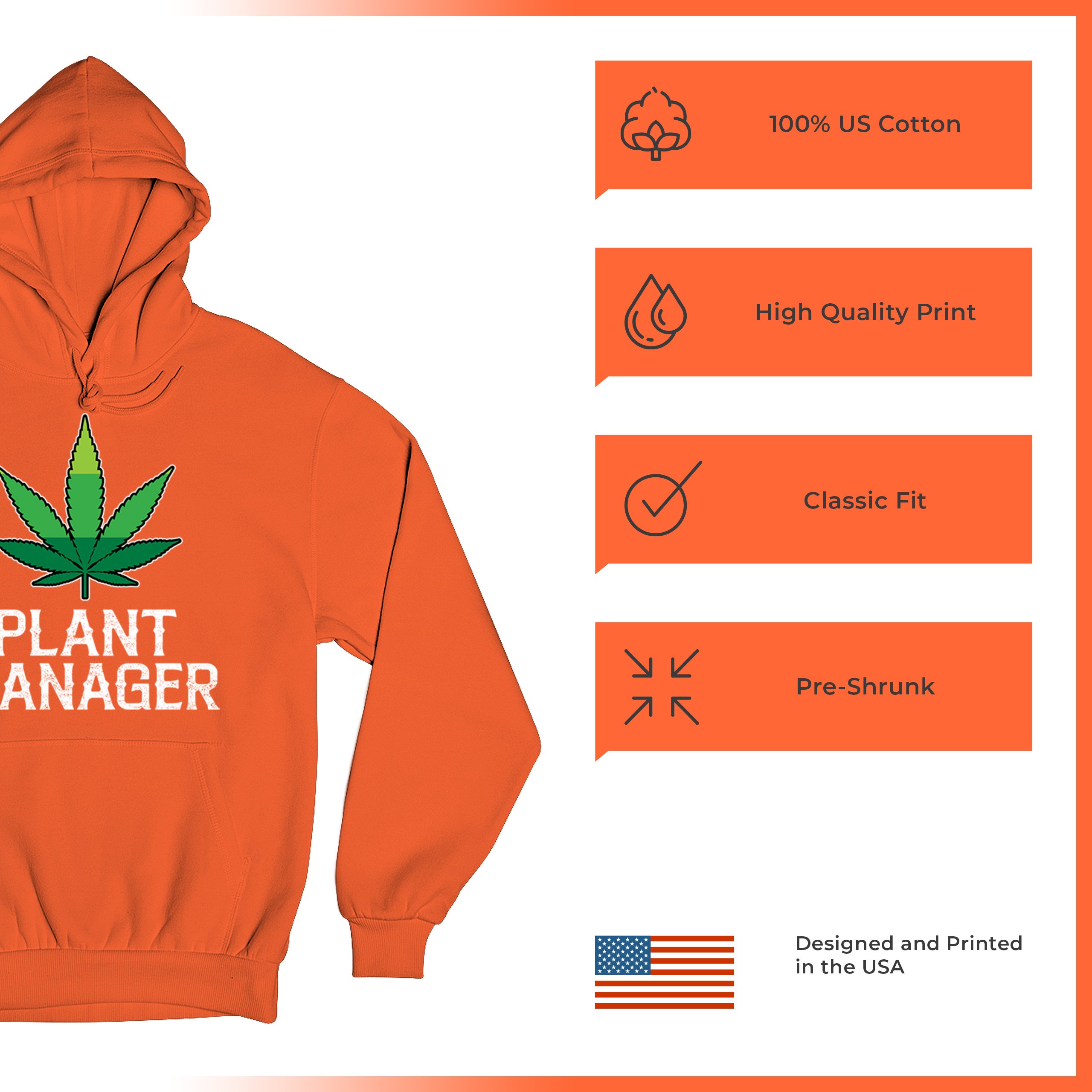 Plant Manager Sweatshirt Funny Pot Leaf Smoking 420 Marijuana Cannabis Hoodie - Picture 14 of 43