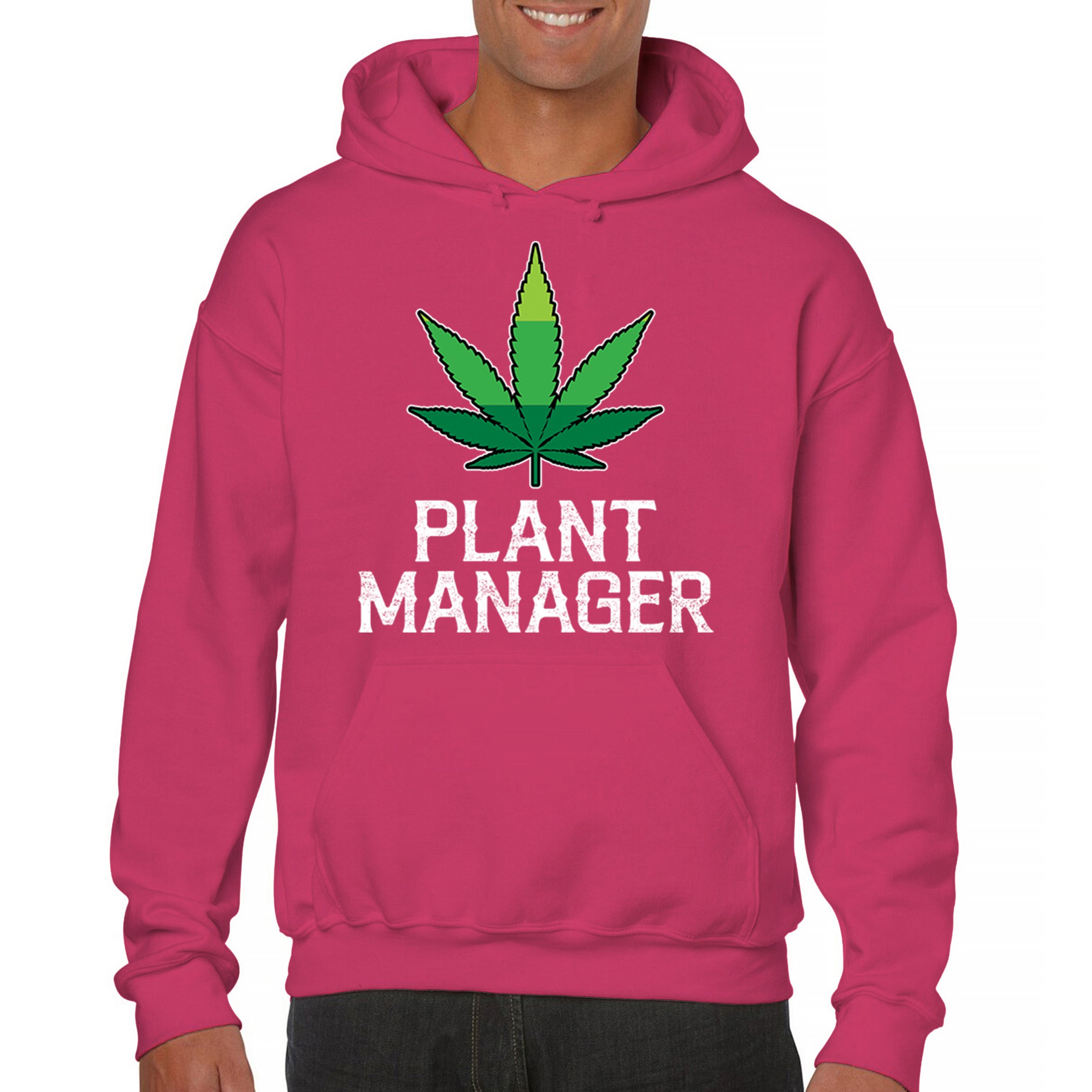 Plant Manager Sweatshirt Funny Pot Leaf Smoking 420 Marijuana Cannabis Hoodie - Picture 37 of 43