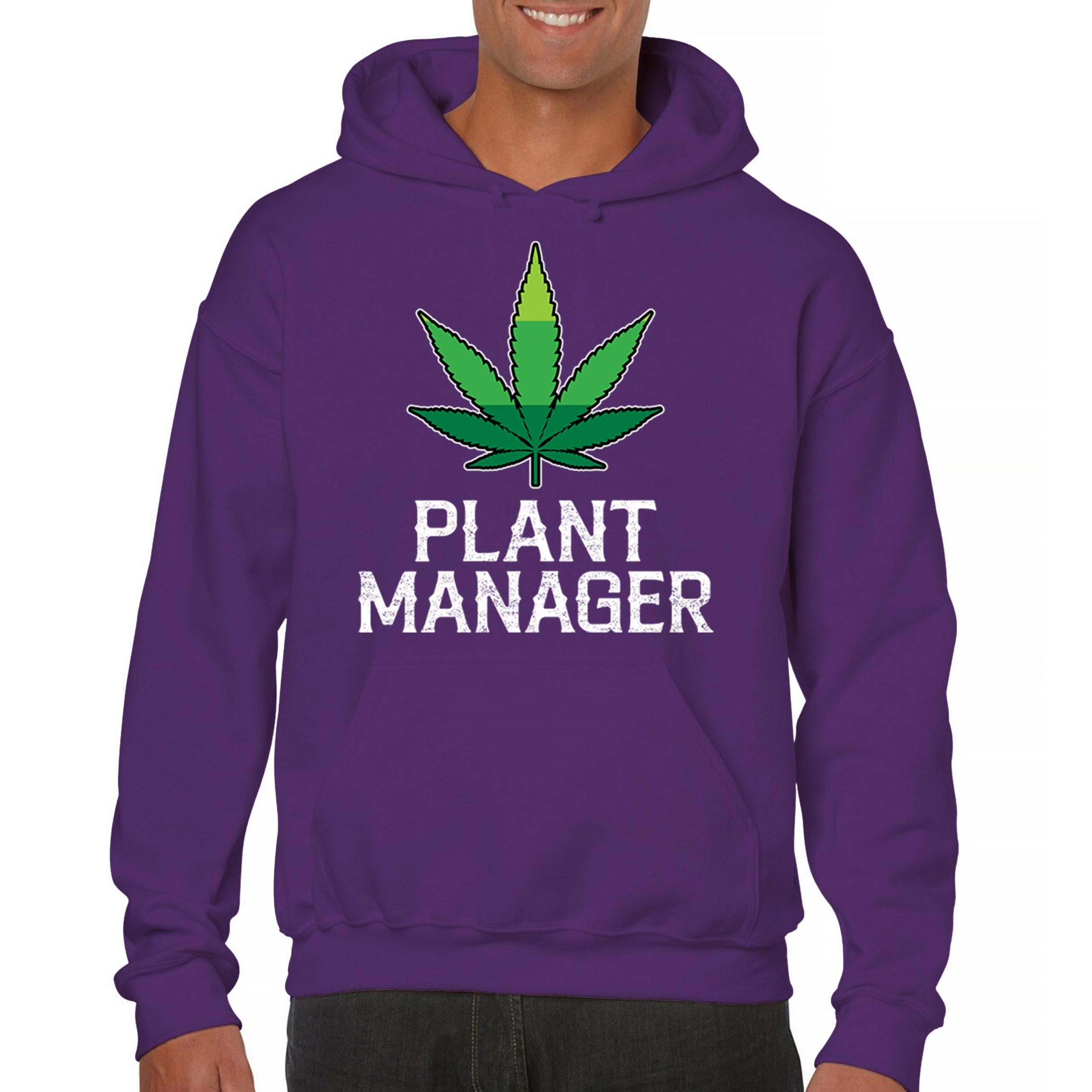 Plant Manager Sweatshirt Funny Pot Leaf Smoking 420 Marijuana Cannabis Hoodie - Picture 16 of 43