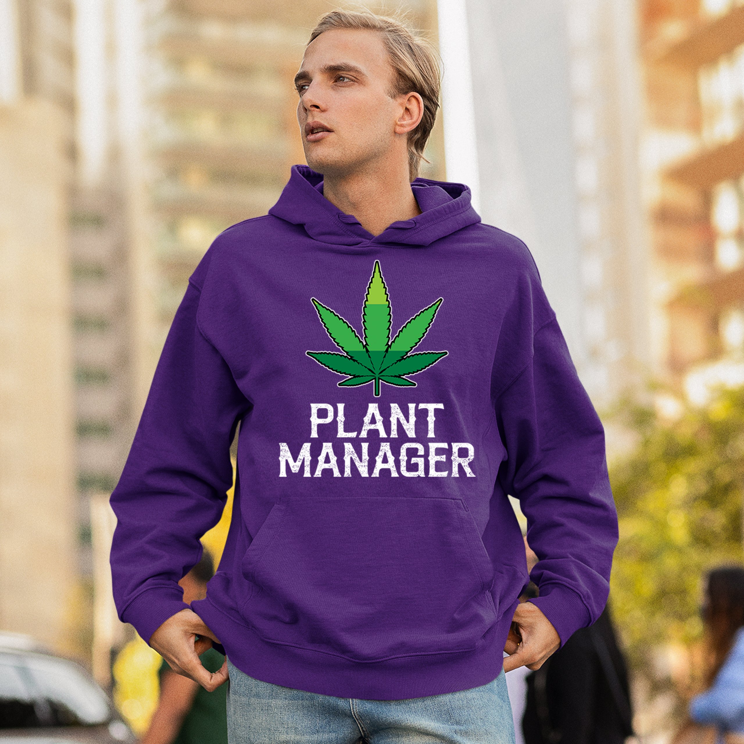 Plant Manager Sweatshirt Funny Pot Leaf Smoking 420 Marijuana Cannabis Hoodie - Picture 19 of 43