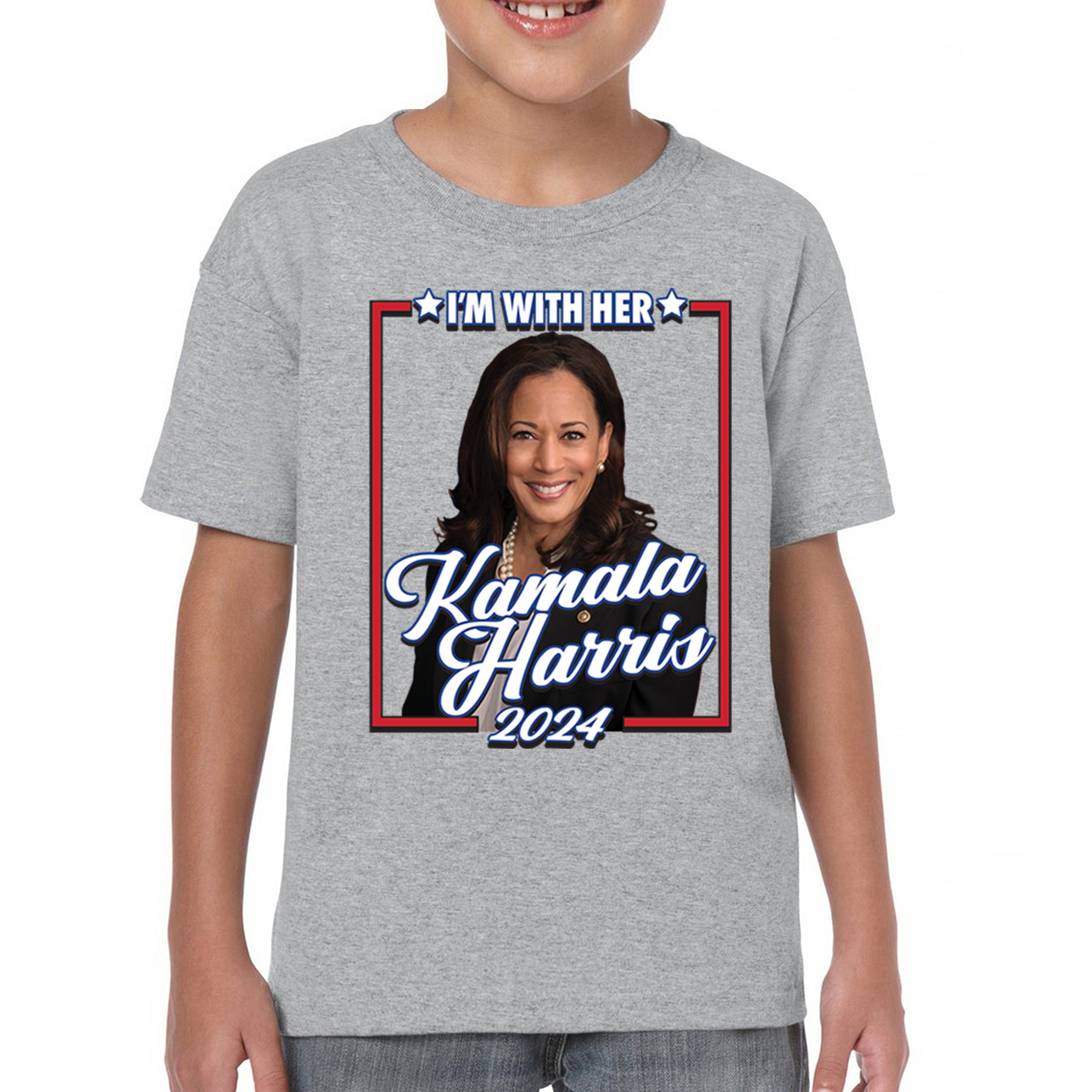 I'm With Her Kamala Harris 2024 Youth T-shirt President 47 I'm Speaking Kids - Picture 9 of 50
