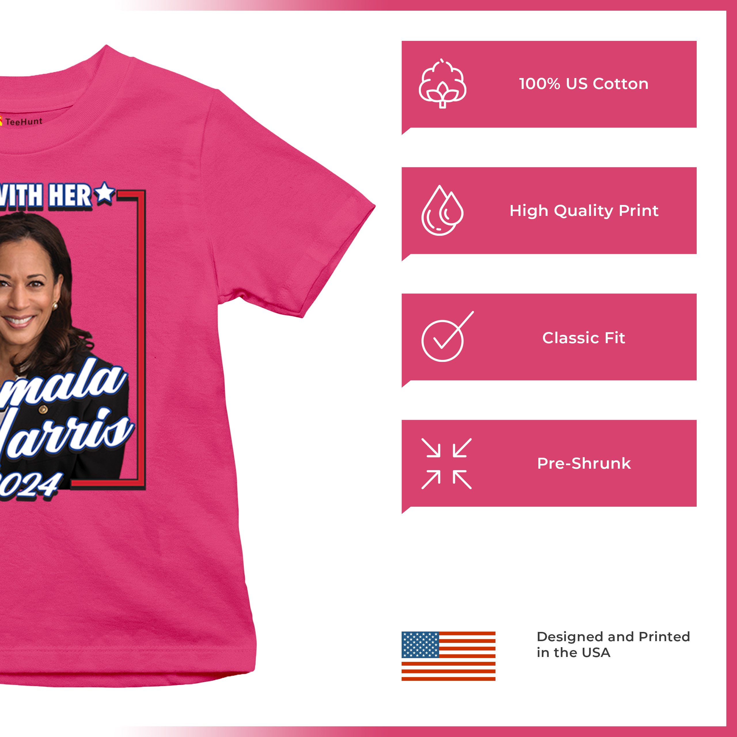 I'm With Her Kamala Harris 2024 Youth T-shirt President 47 I'm Speaking Kids - Picture 49 of 50