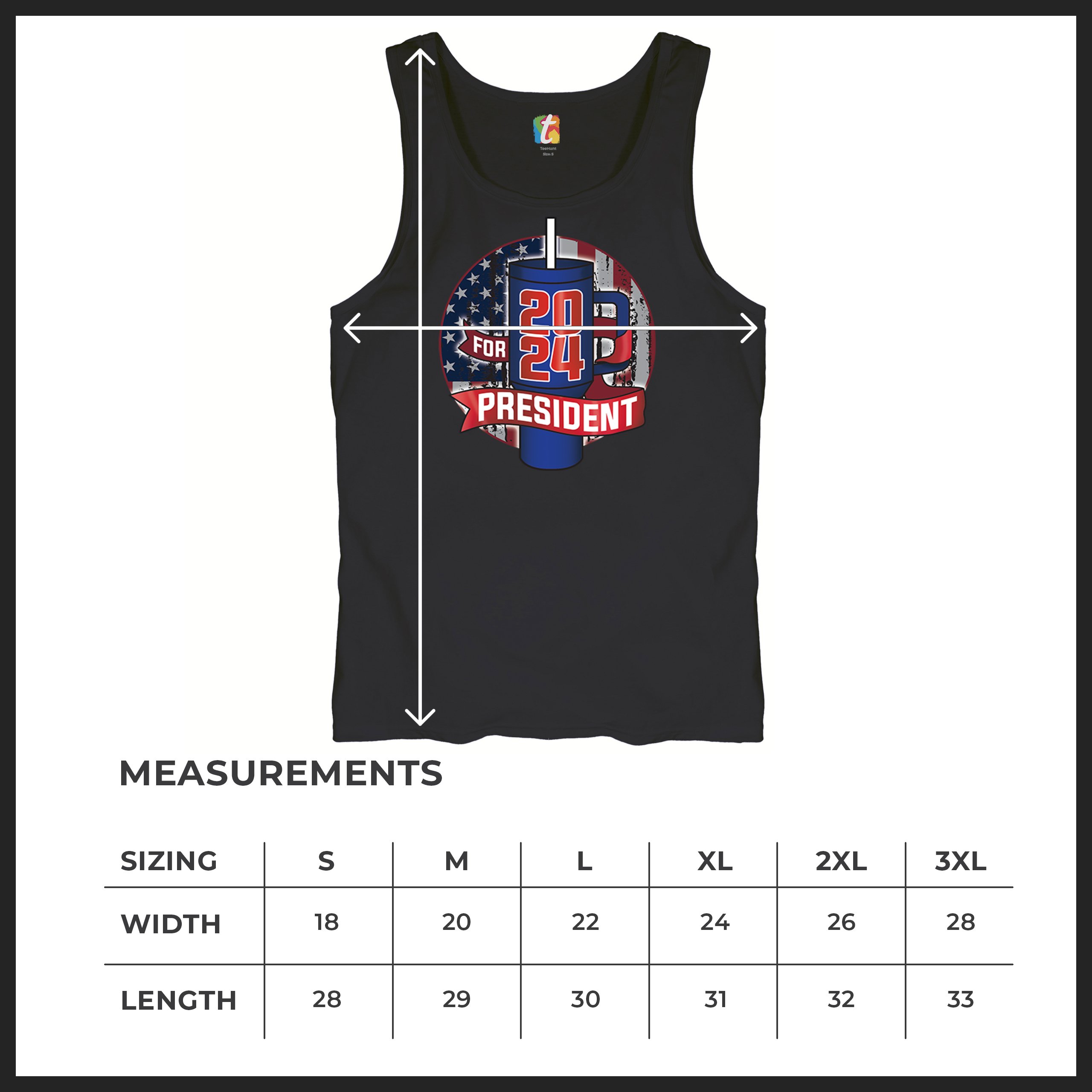 Cup For President 2024 Tank Top Fun Water Bottle Vote Tumbler Parody Men's Top - Picture 8 of 43