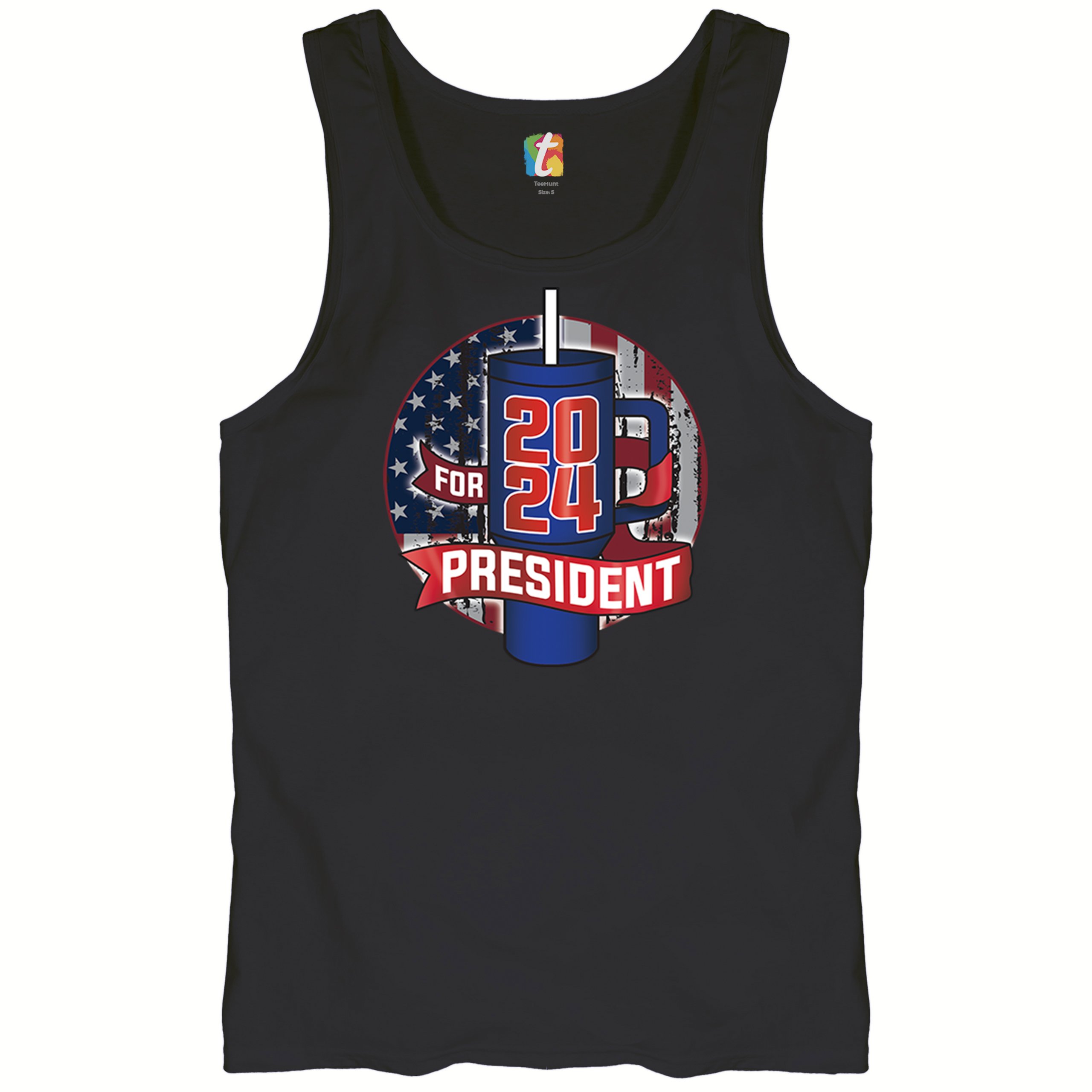 Cup For President 2024 Tank Top Fun Water Bottle Vote Tumbler Parody Men's Top - Picture 6 of 43