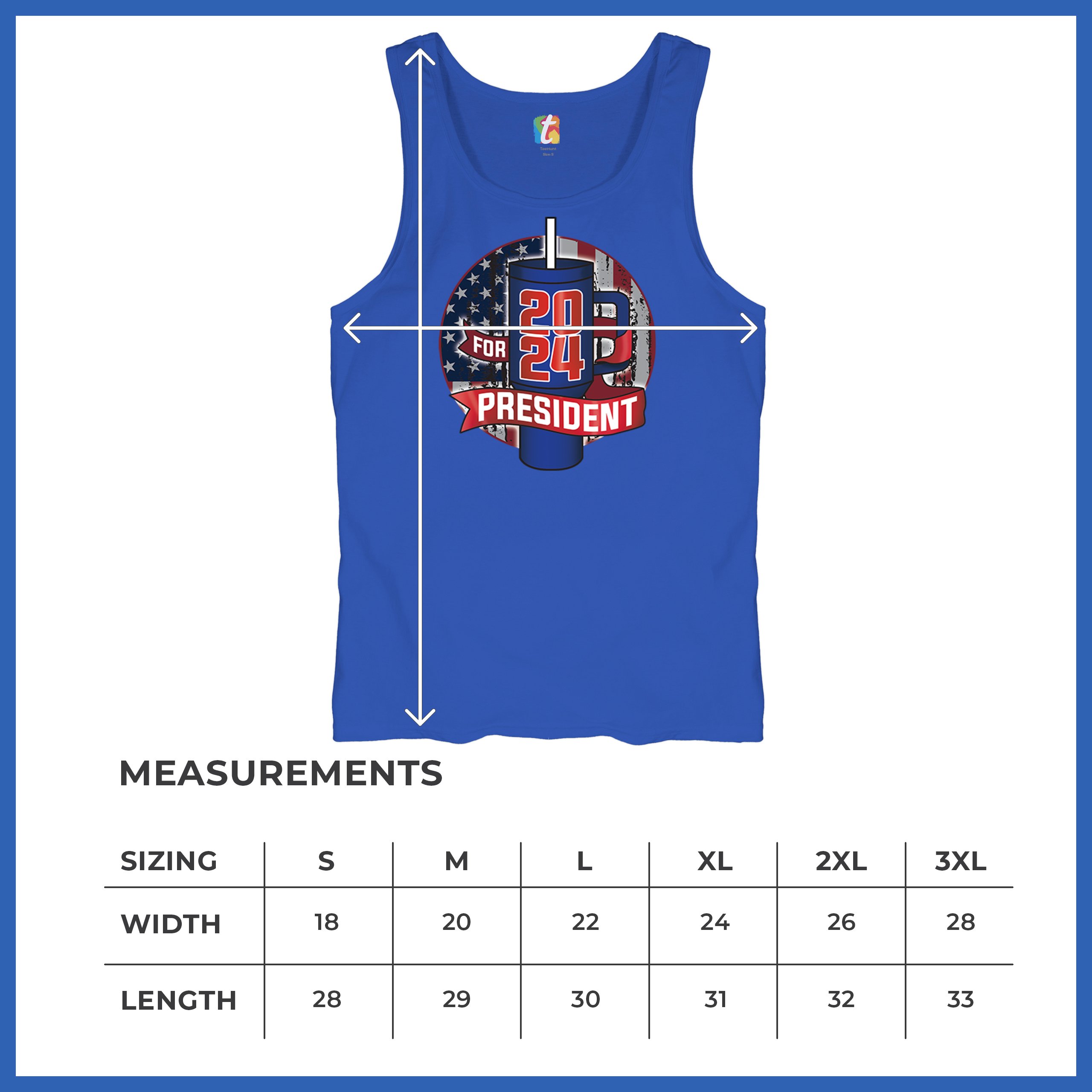 Cup For President 2024 Tank Top Fun Water Bottle Vote Tumbler Parody Men's Top - Picture 43 of 43