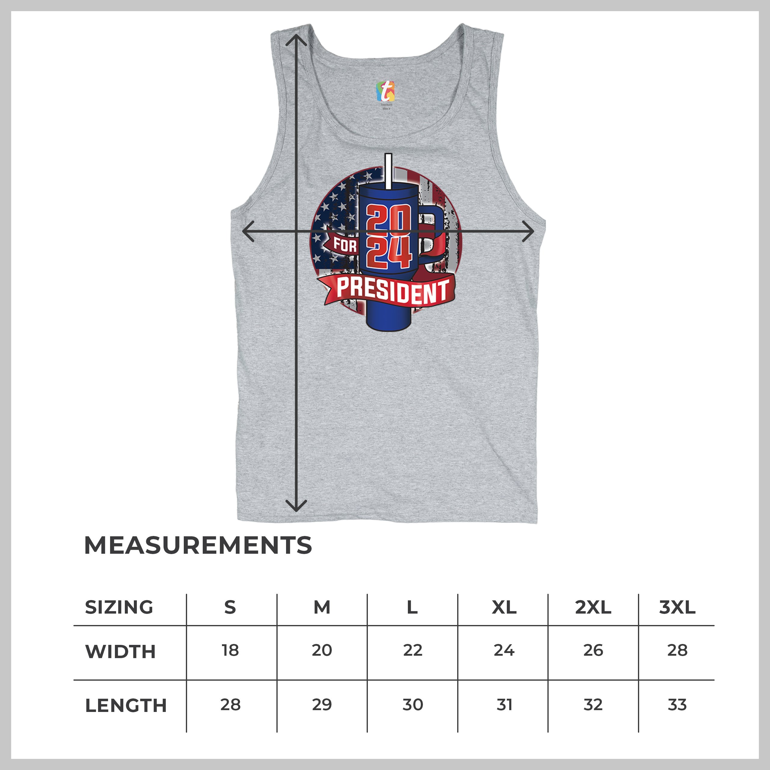 Cup For President 2024 Tank Top Fun Water Bottle Vote Tumbler Parody Men's Top - Picture 15 of 43