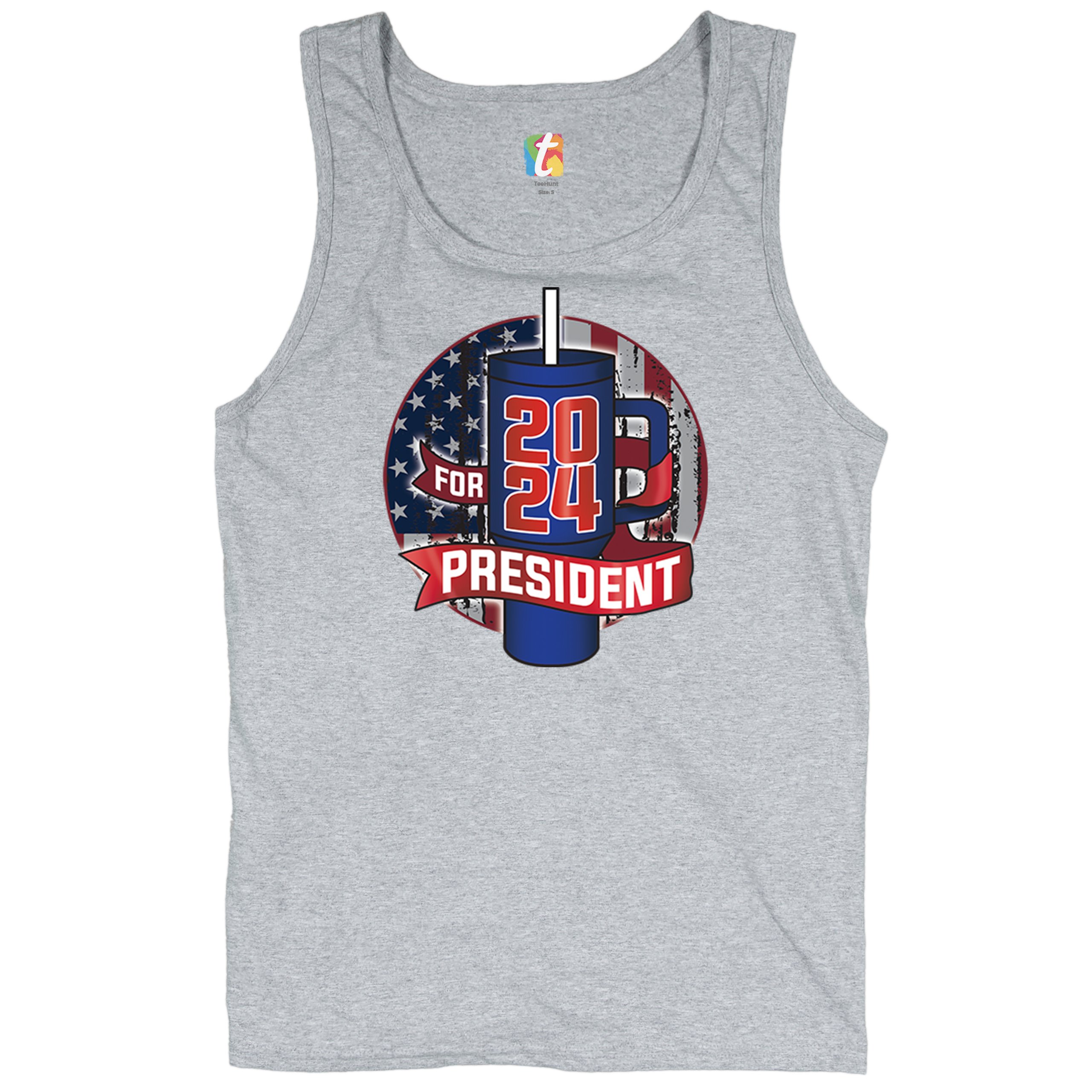 Cup For President 2024 Tank Top Fun Water Bottle Vote Tumbler Parody Men's Top - Picture 13 of 43