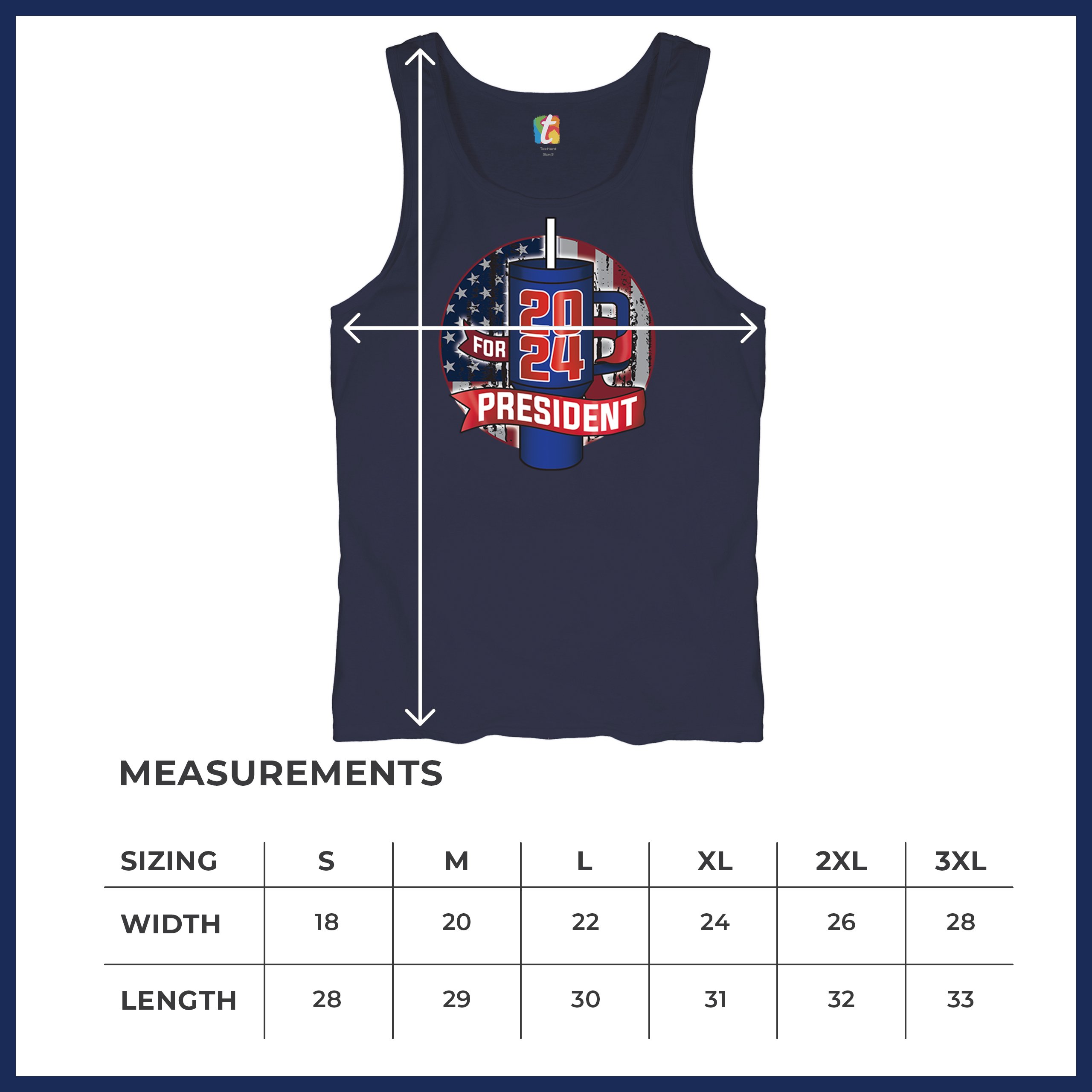 Cup For President 2024 Tank Top Fun Water Bottle Vote Tumbler Parody Men's Top - Picture 36 of 43
