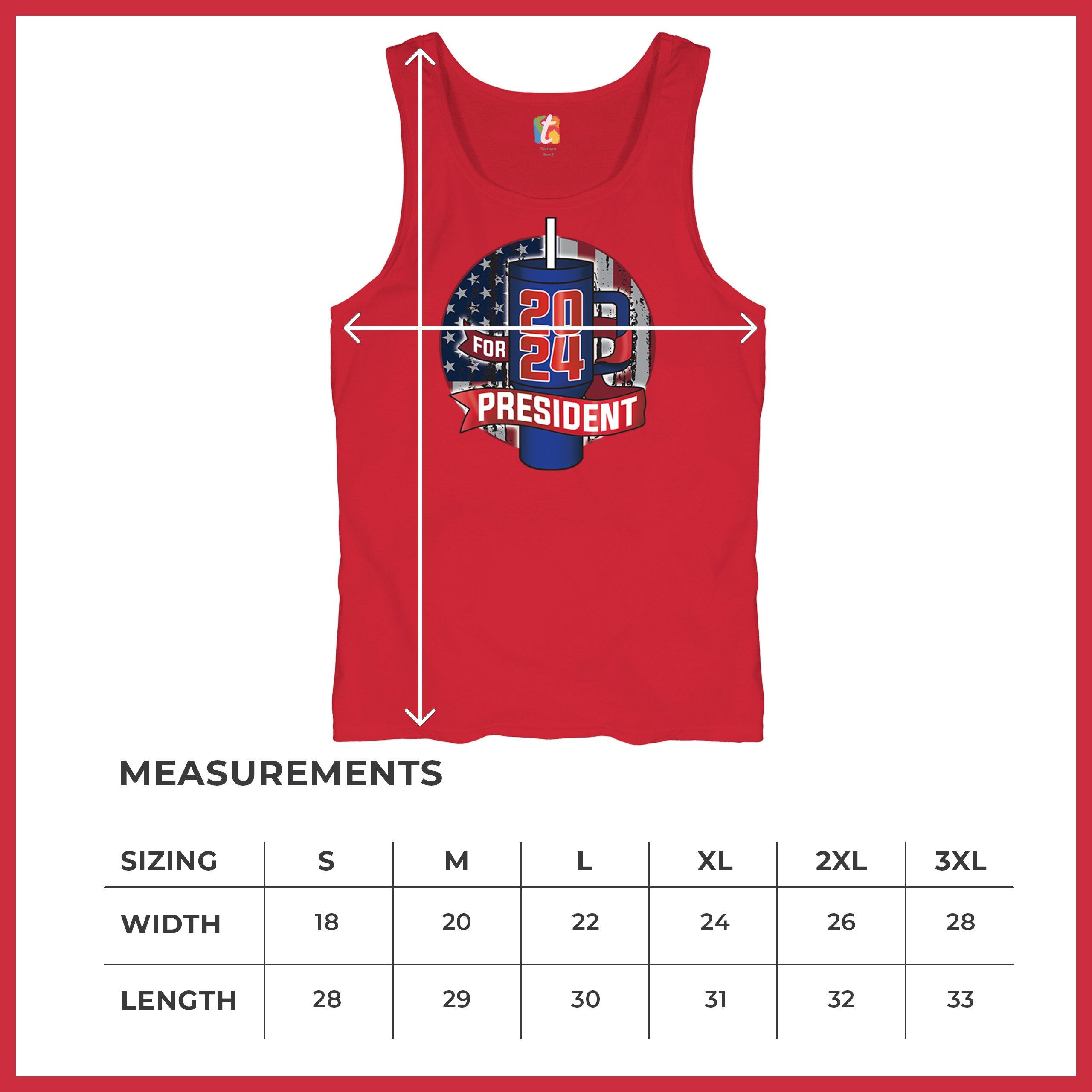 Cup For President 2024 Tank Top Fun Water Bottle Vote Tumbler Parody Men's Top - Picture 22 of 43