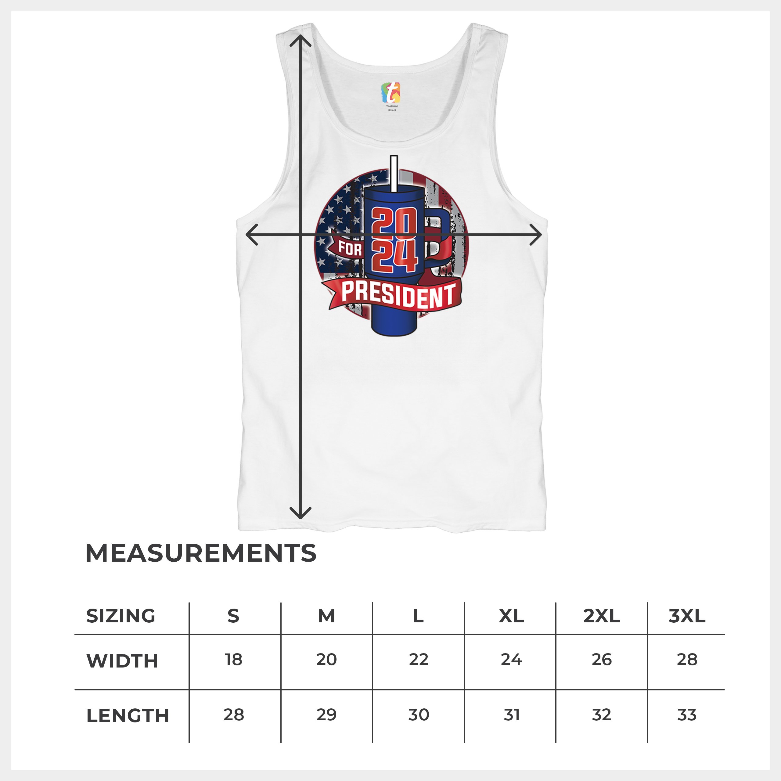 Cup For President 2024 Tank Top Fun Water Bottle Vote Tumbler Parody Men's Top - Picture 29 of 43
