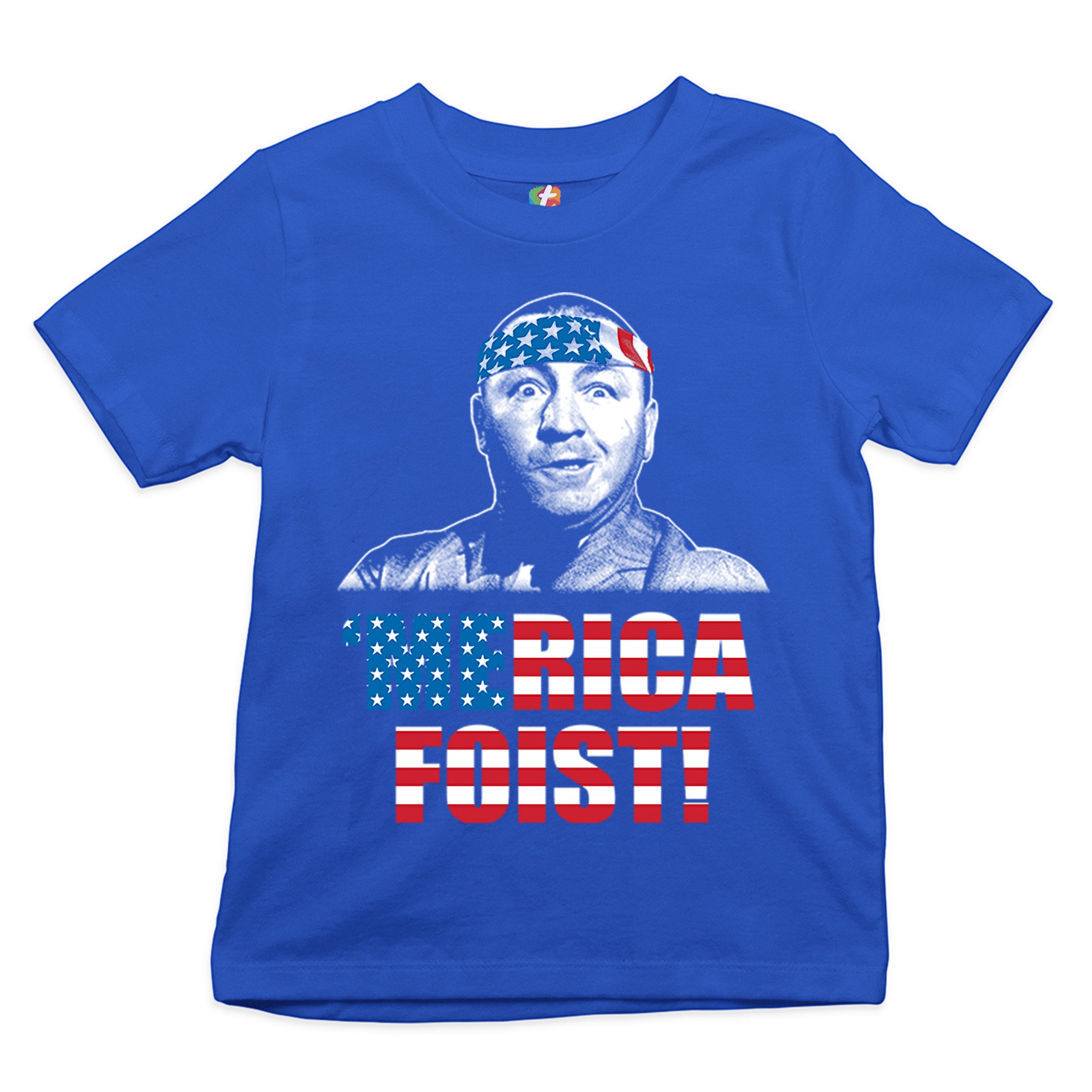 Merica Foist Youth T-shirt Patriotic Curly Howard The Three Stooges USA Kids - Picture 14 of 21