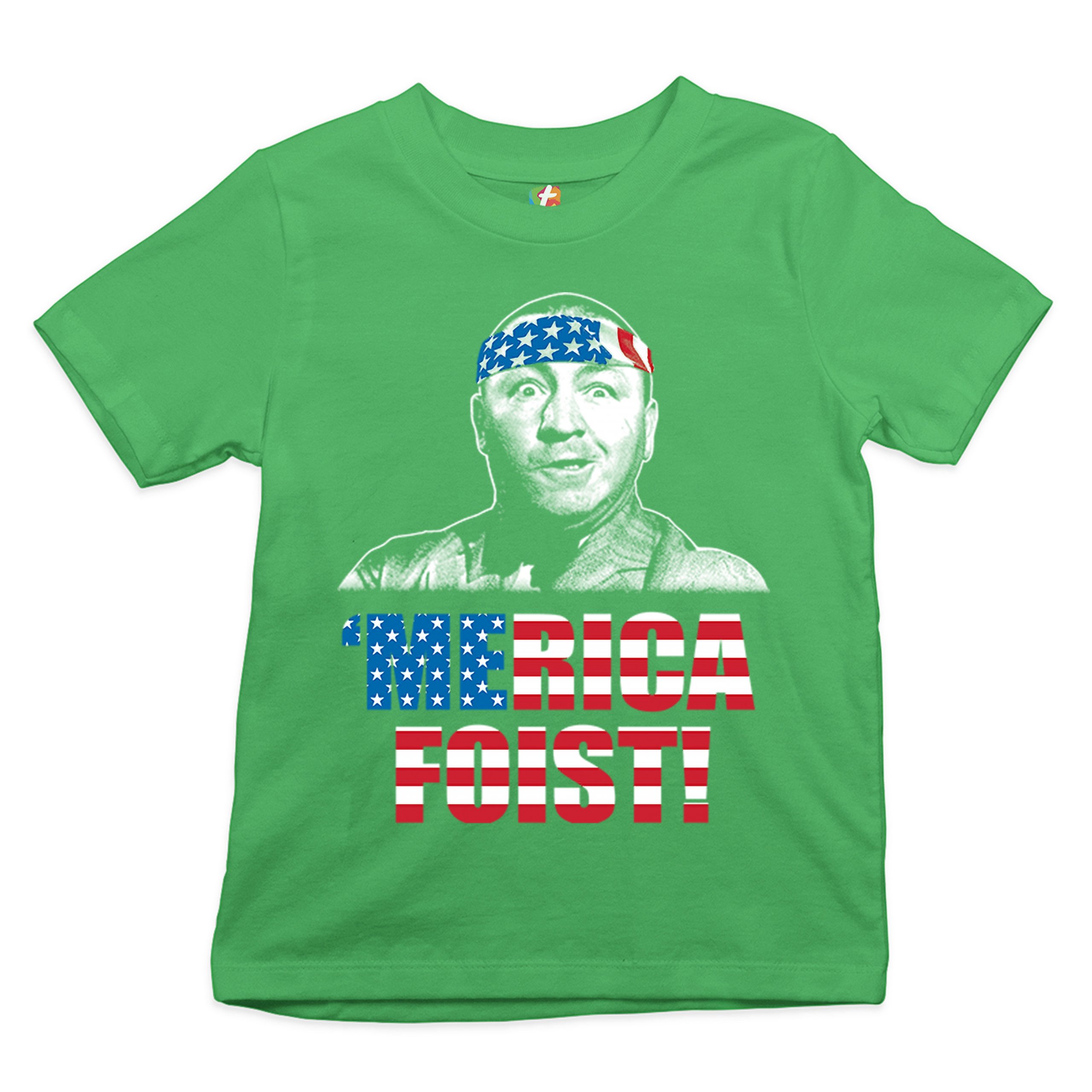 Merica Foist Youth T-shirt Patriotic Curly Howard The Three Stooges USA Kids - Picture 10 of 21