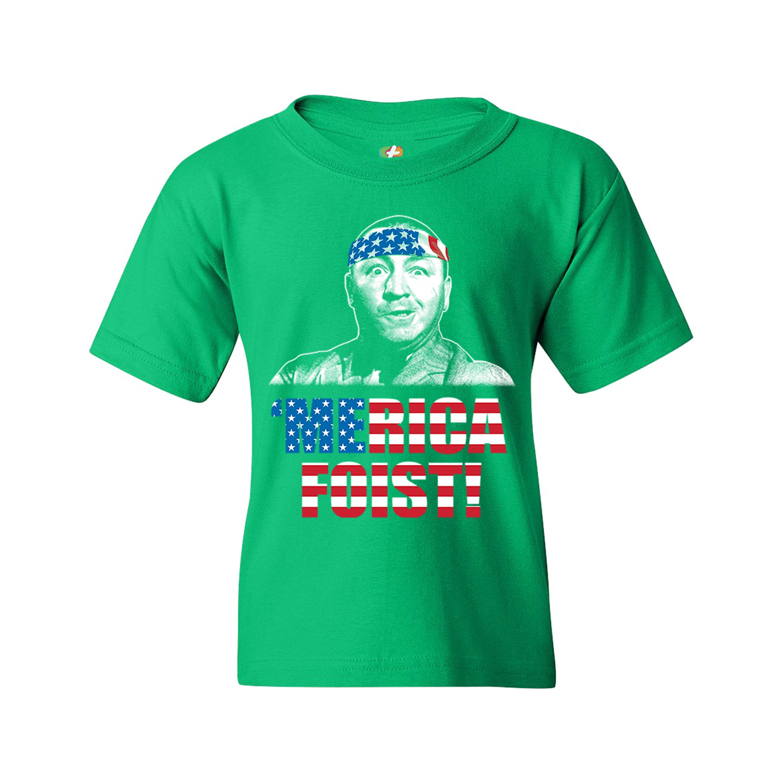 Merica Foist Youth T-shirt Patriotic Curly Howard The Three Stooges USA Kids - Picture 11 of 21