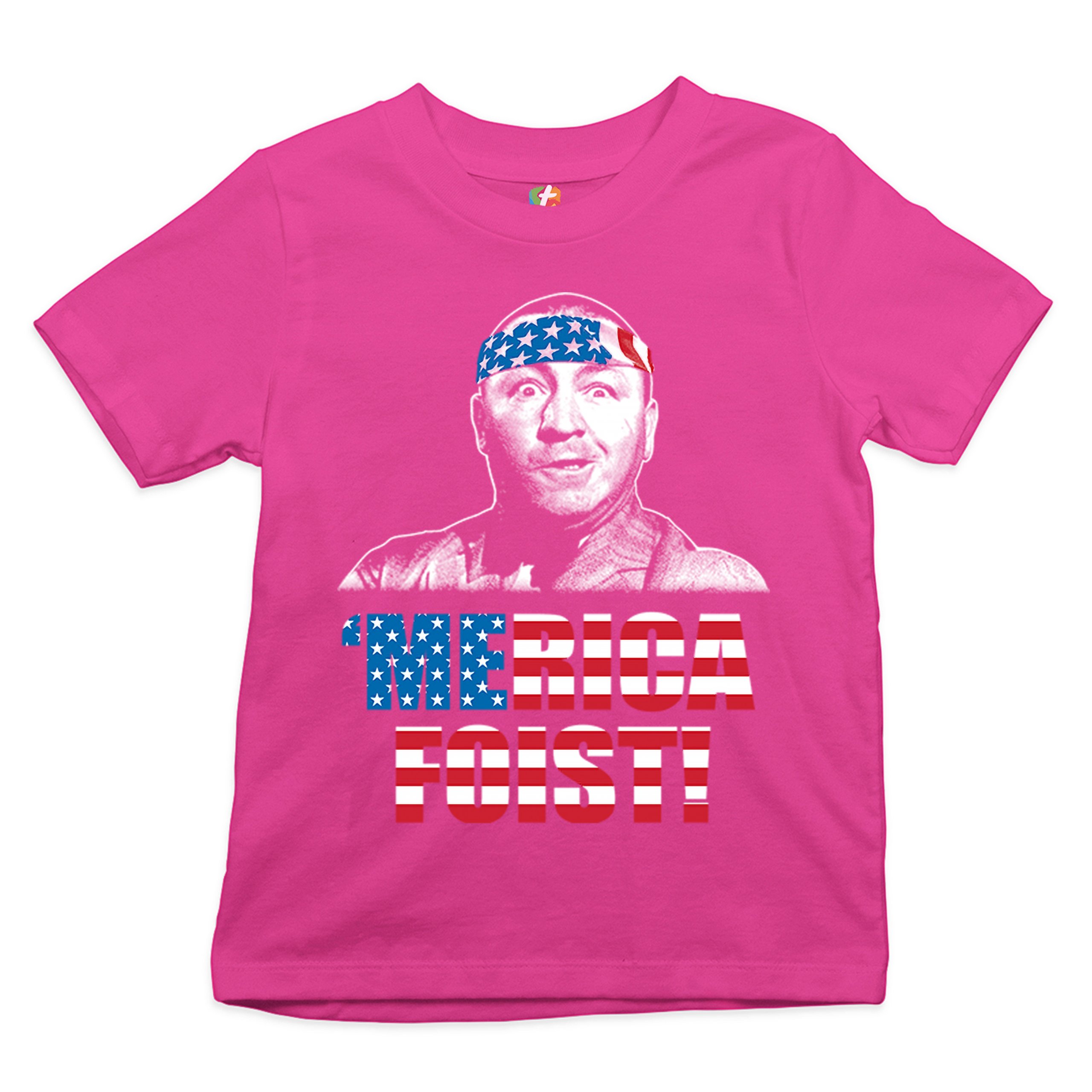 Merica Foist Youth T-shirt Patriotic Curly Howard The Three Stooges USA Kids - Picture 18 of 21